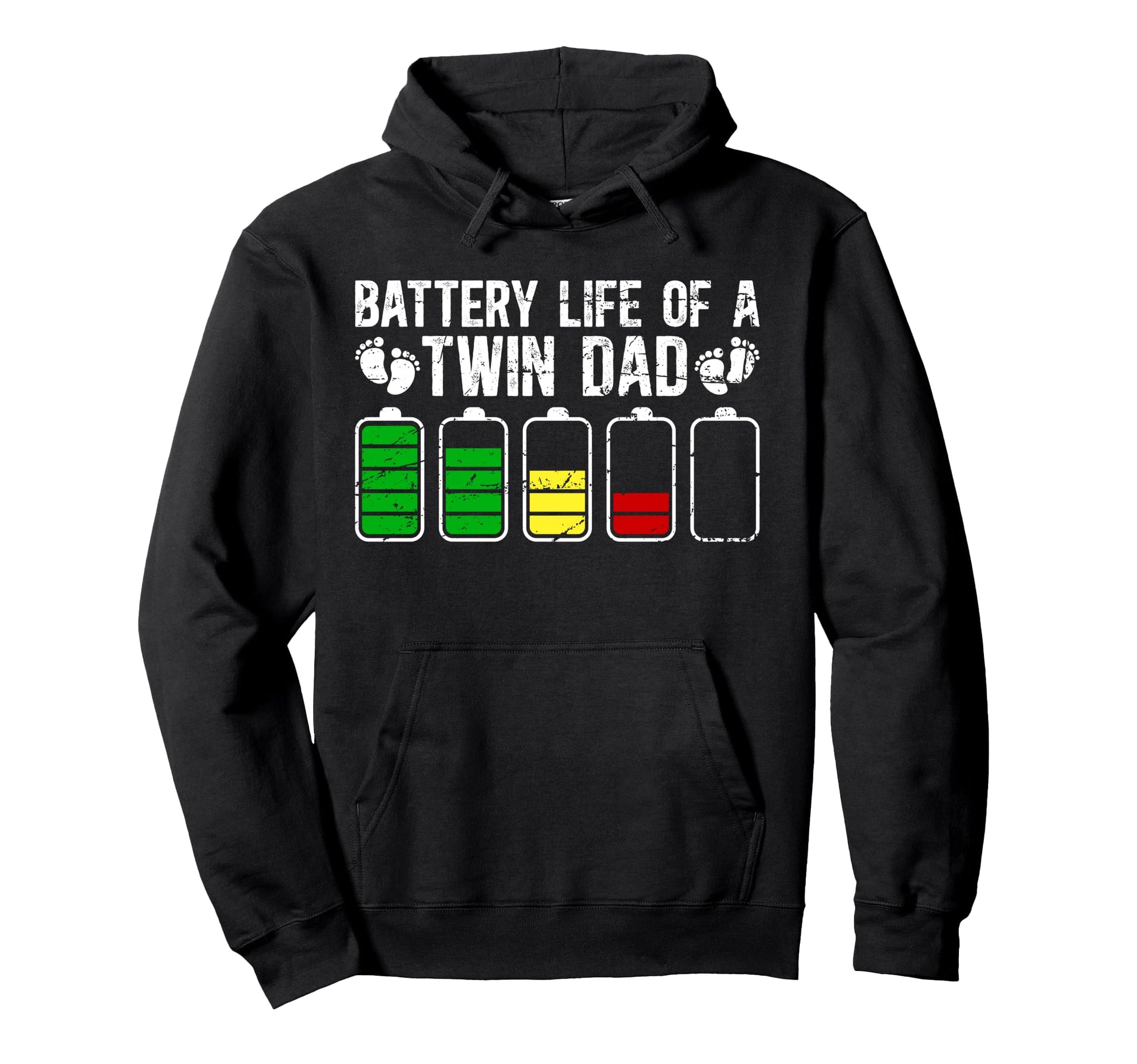 Battery Life Twin Dad Twins Twin Father Hoodie - Graphic Print for Adults - T-Shirt, Sweatshirt, Hoodie