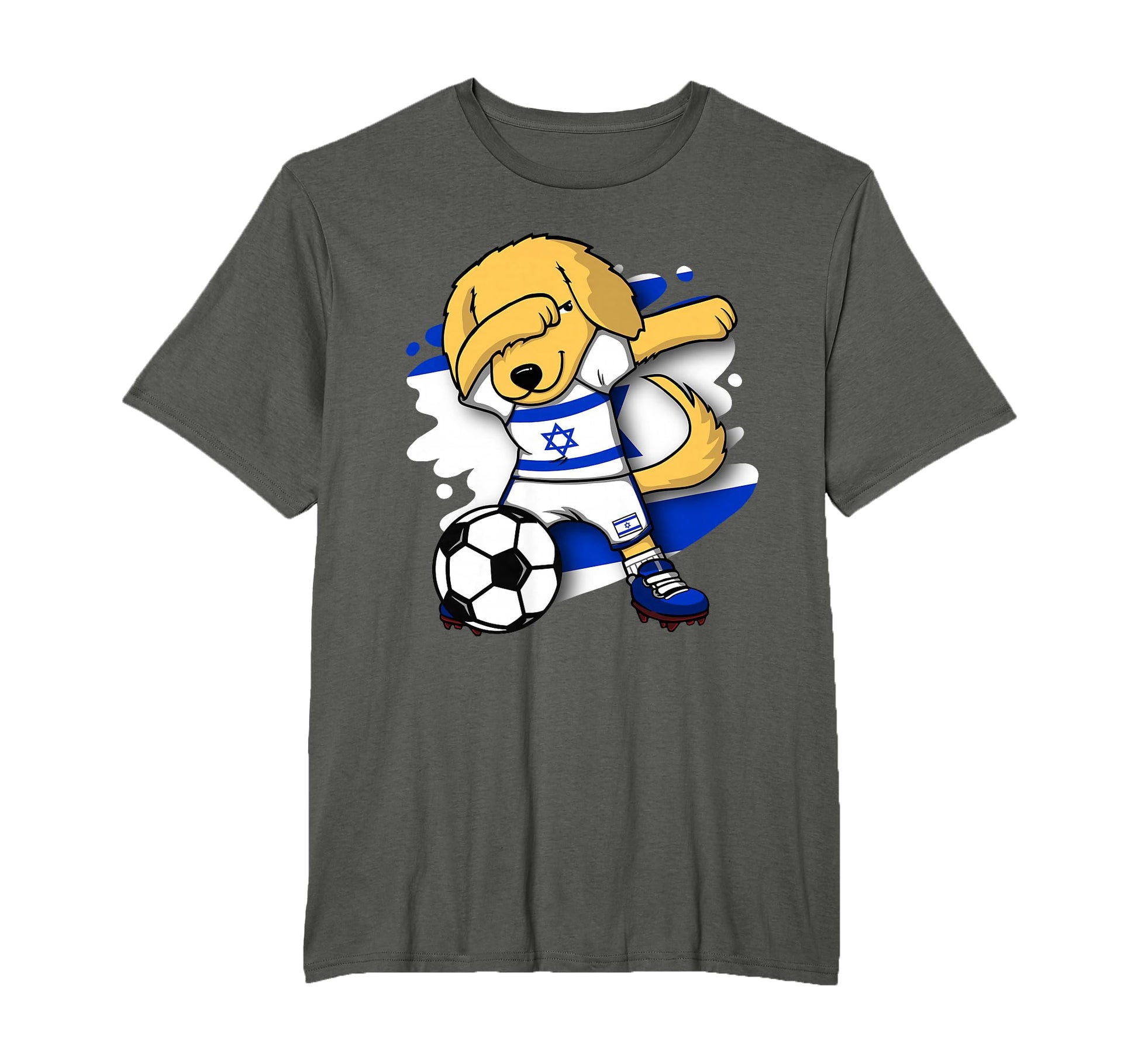 Dabbing Golden Retriever Israel T-Shirt - Custom Art Print for Adults - T-Shirt, Sweatshirt, Hoodie