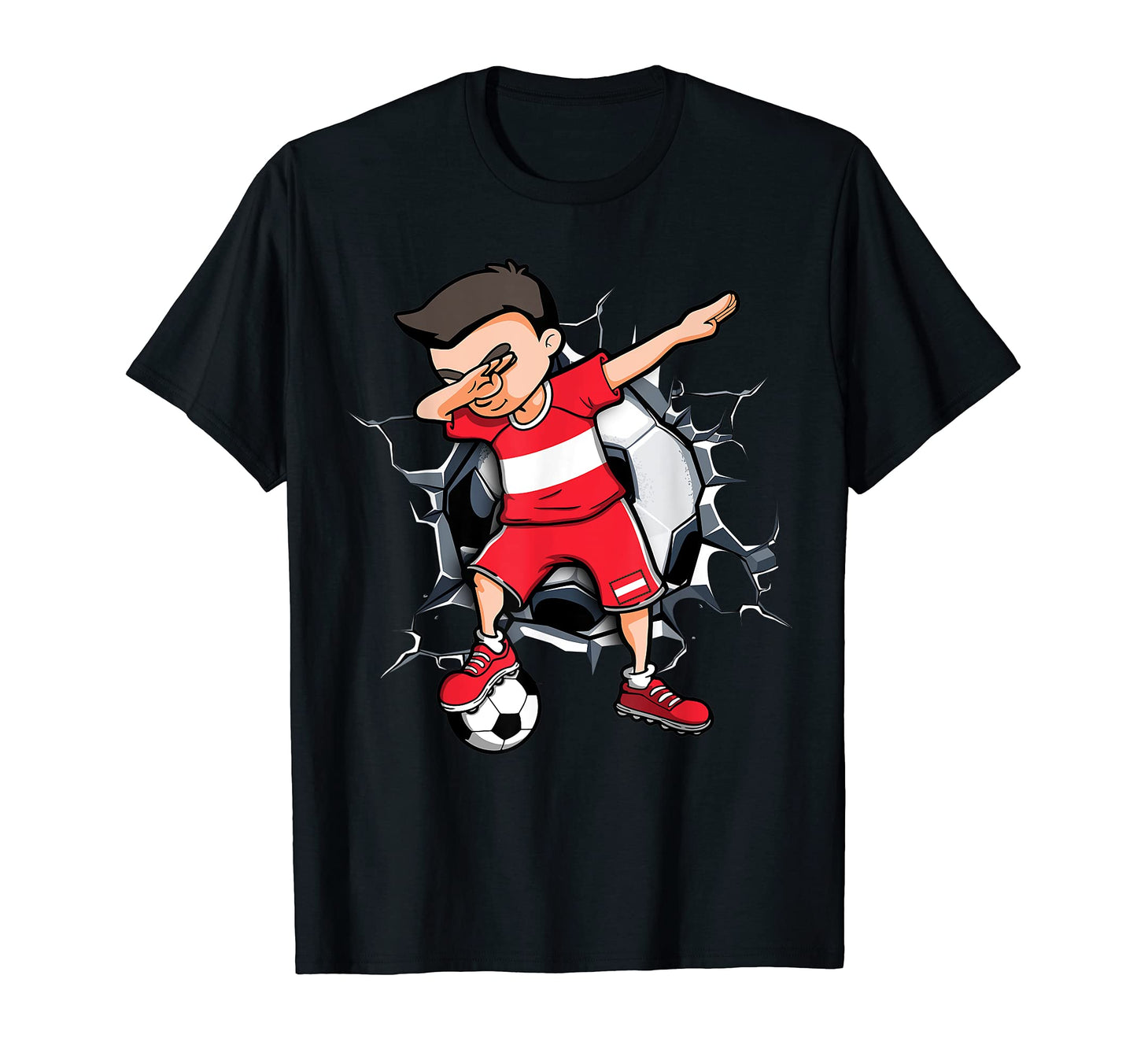 Dabbing Soccer Austria Football Fans T-Shirt - Graphic Print for Adults - T-Shirt, Sweatshirt, Hoodie