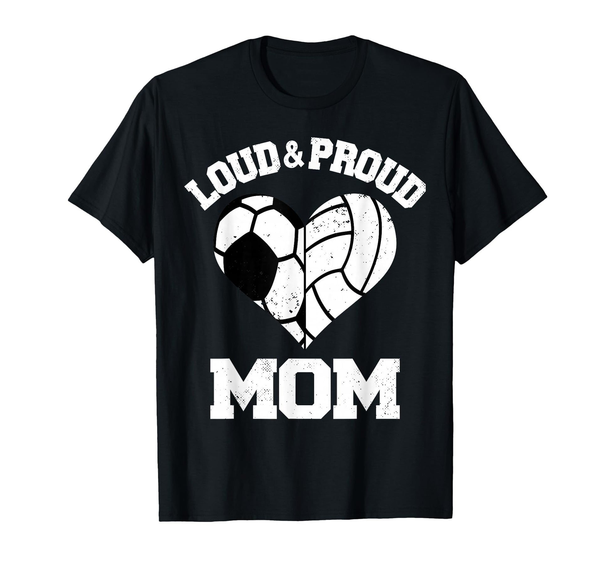 Loud Proud Mom Soccer Volleyball Heart T-Shirt - Custom Art Print Unisex - T-Shirt, Sweatshirt, Hoodie
