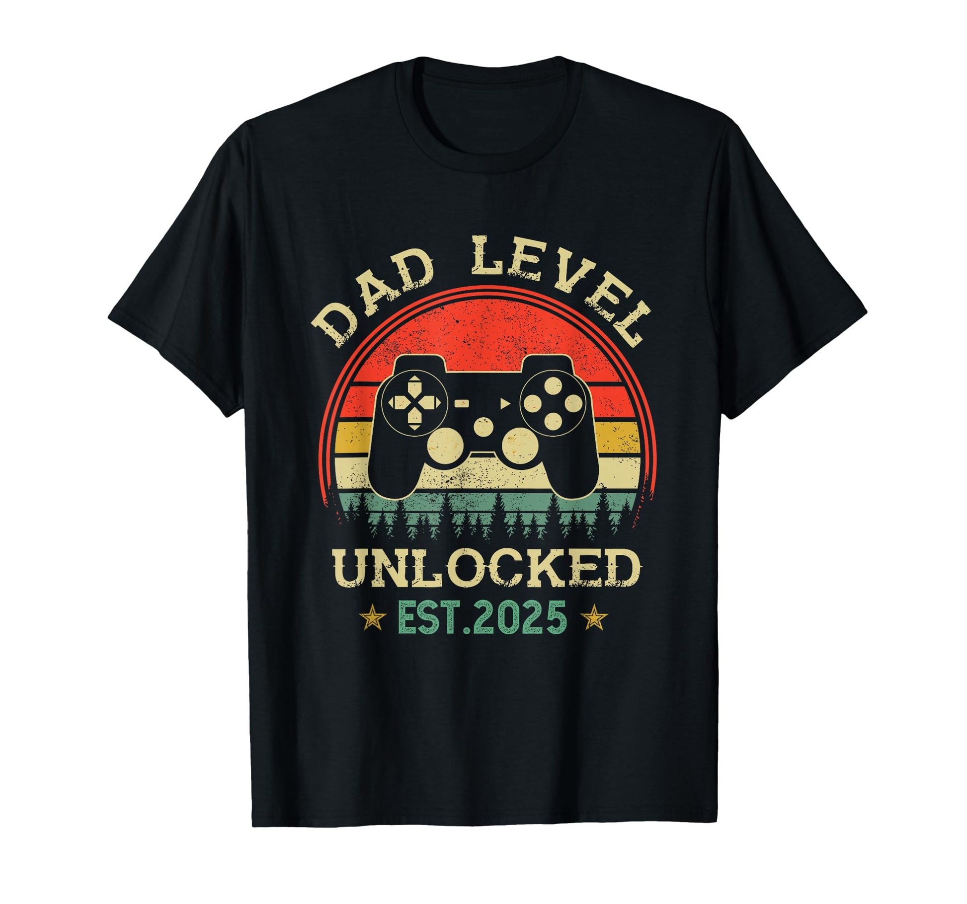 Dad Level Unlocked Est 2025 Video T-Shirt - Fun Novelty Design Men Women - T-Shirt, Sweatshirt, Hoodie
