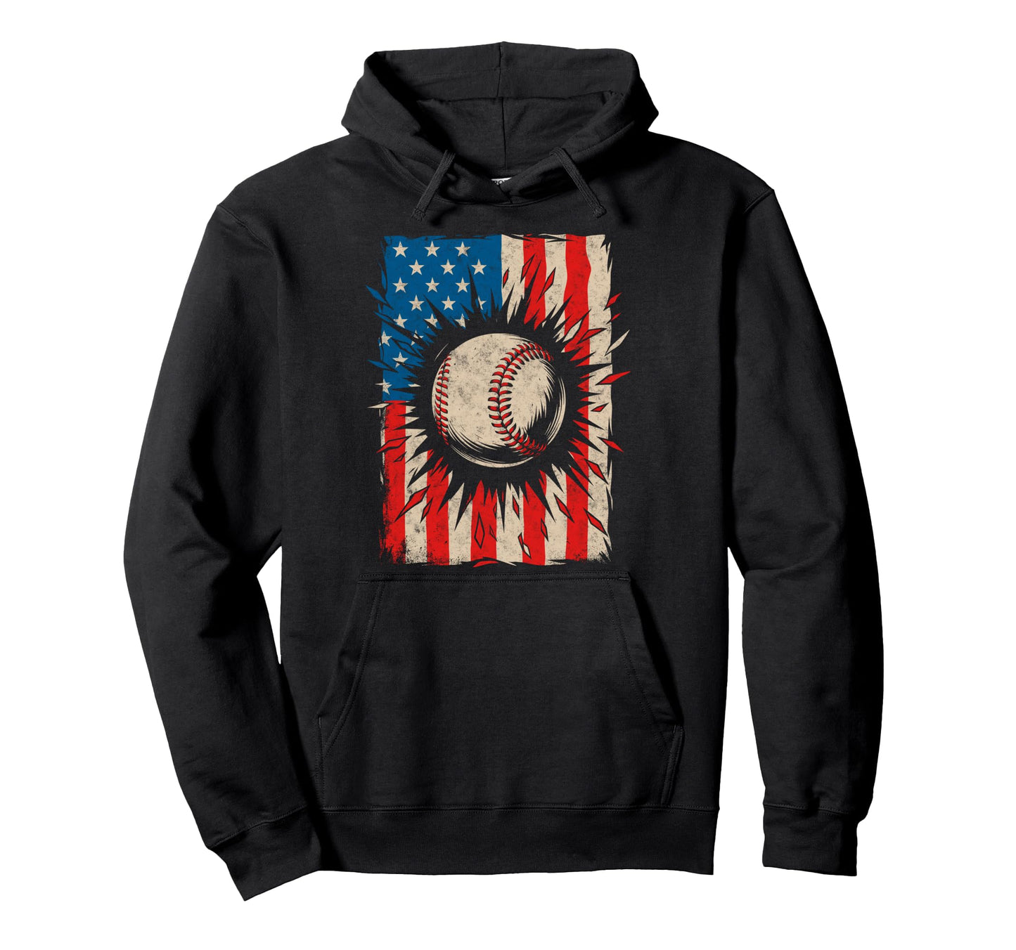 Baseball Us Flag Baseball Lover Dad Hoodie - Novelty Apparel for Adults - T-Shirt, Sweatshirt, Hoodie