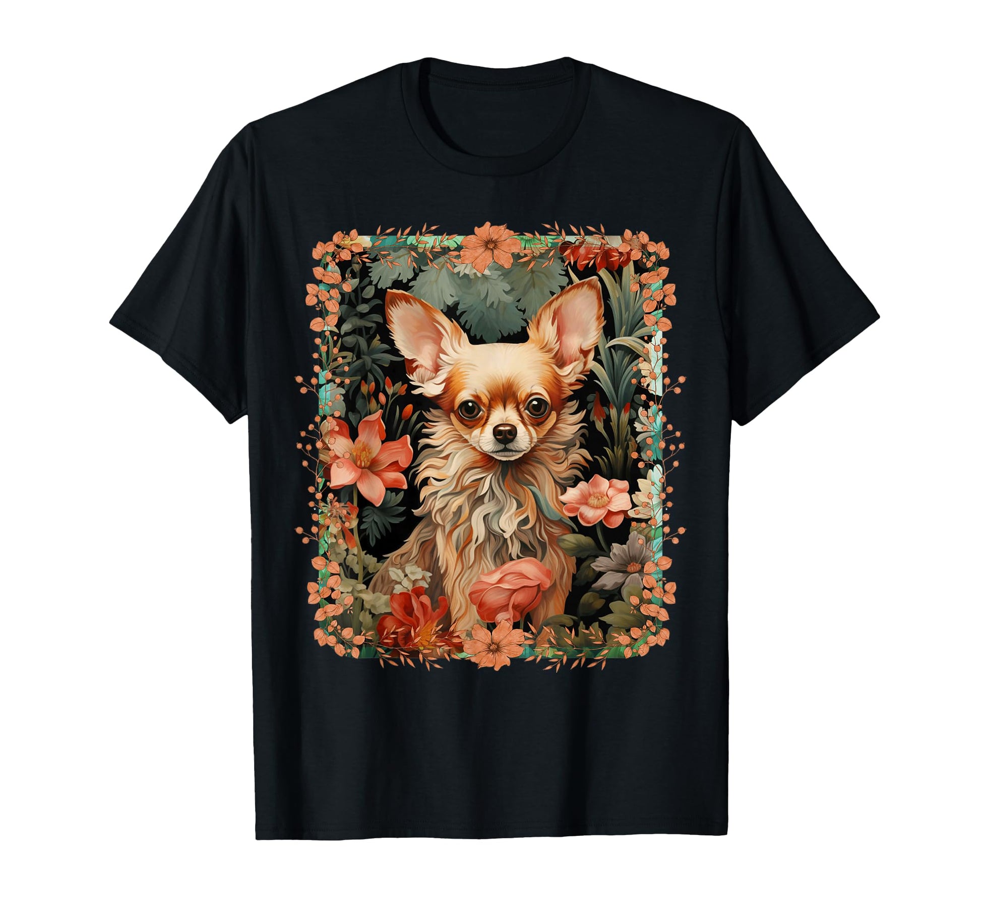 Chihuahua Gifts Long Haired Fawn T-Shirt - Custom Art Print Unisex - T-Shirt, Sweatshirt, Hoodie