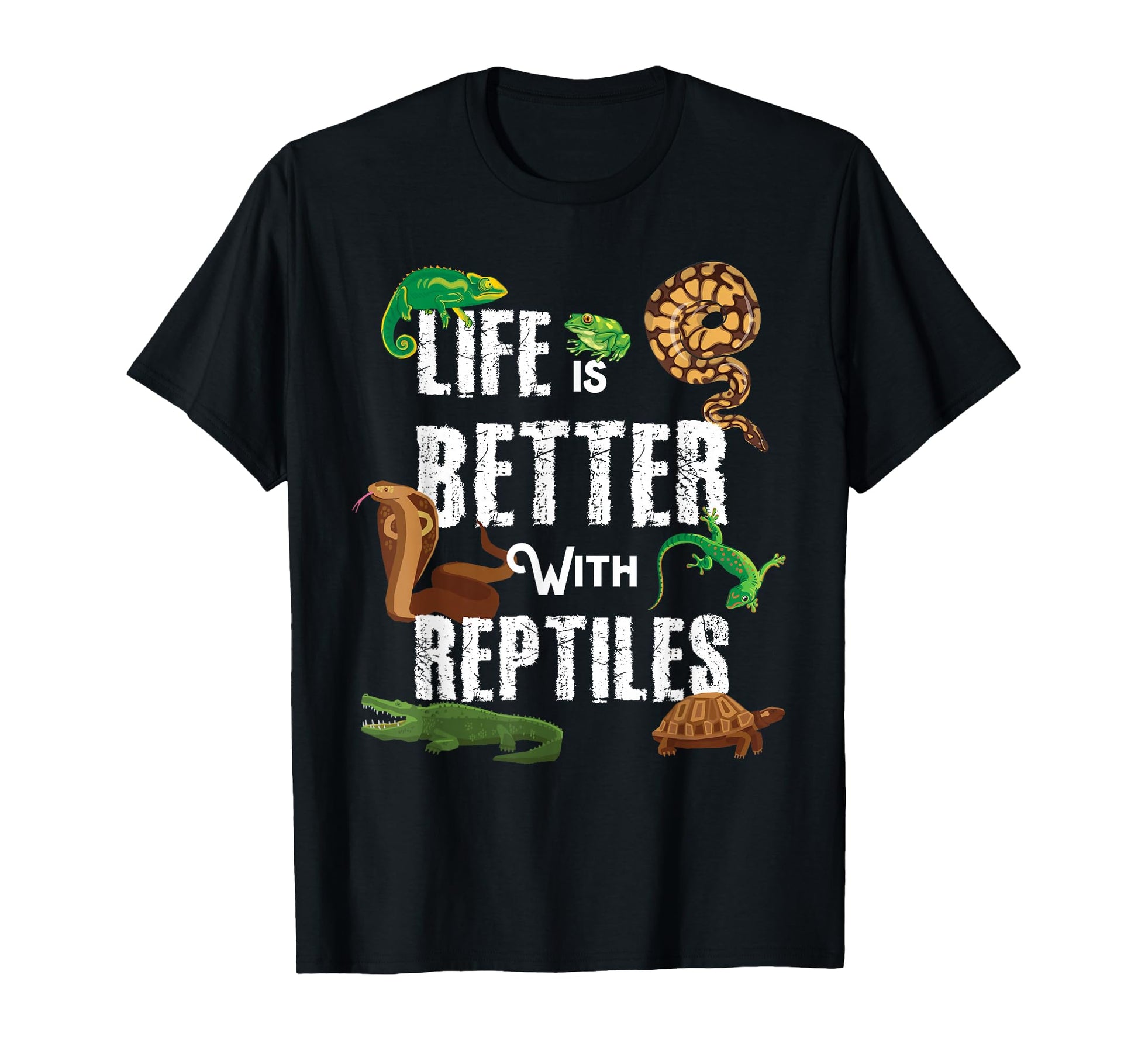 Life Is Better Reptiles Lizard Reptile Pet T-Shirt - Unique Graphic Unisex - T-Shirt, Sweatshirt, Hoodie