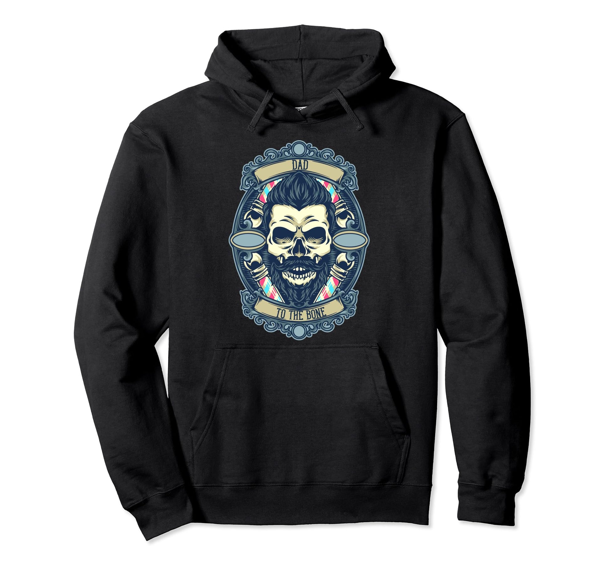 Dad To Bone Skull Fathers Day Bearded Hoodie - Streetwear Style for Adults - T-Shirt, Sweatshirt, Hoodie