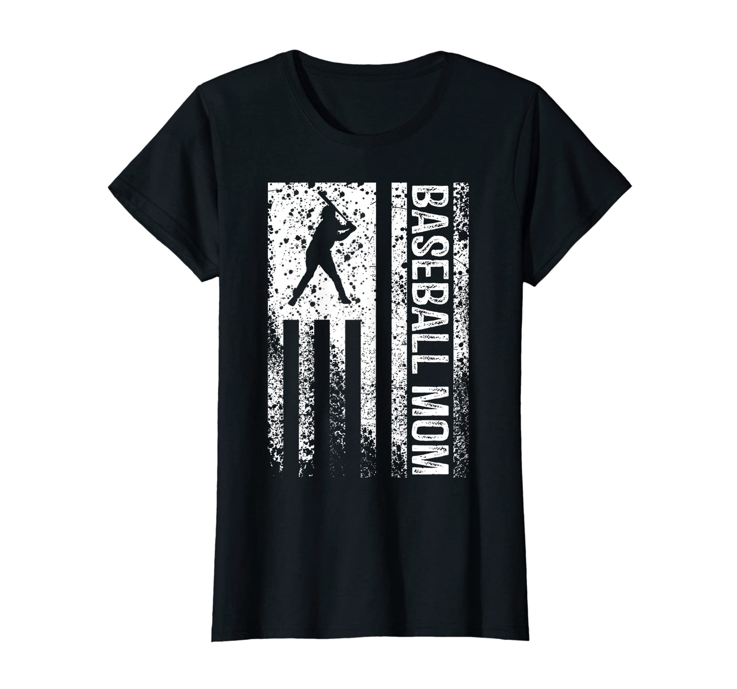 Womens Baseball Mom Distressed T-Shirt - Minimalist Print Men Women - T-Shirt, Sweatshirt, Hoodie