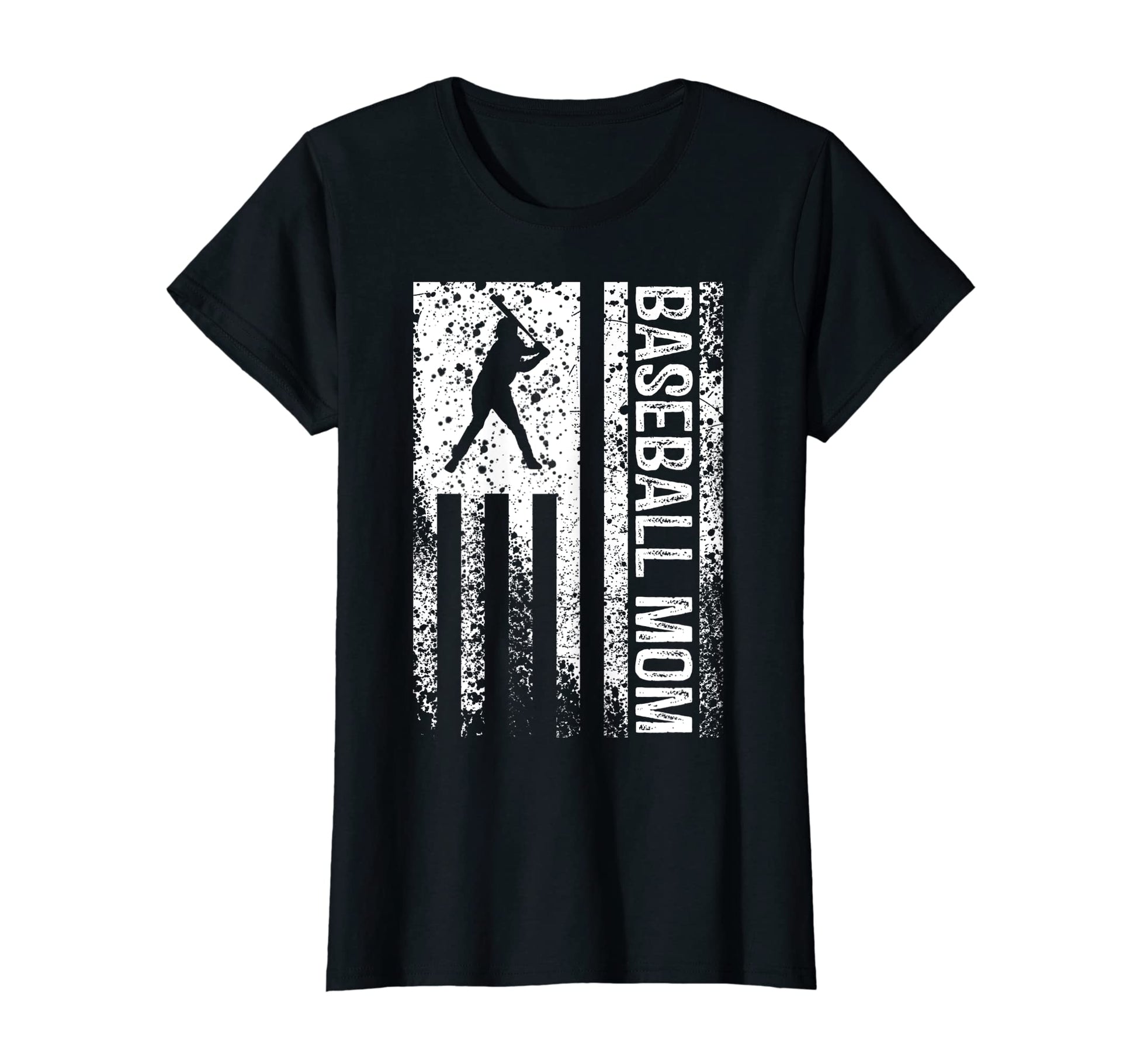 Womens Baseball Mom Distressed T-Shirt - Minimalist Print Men Women - T-Shirt, Sweatshirt, Hoodie