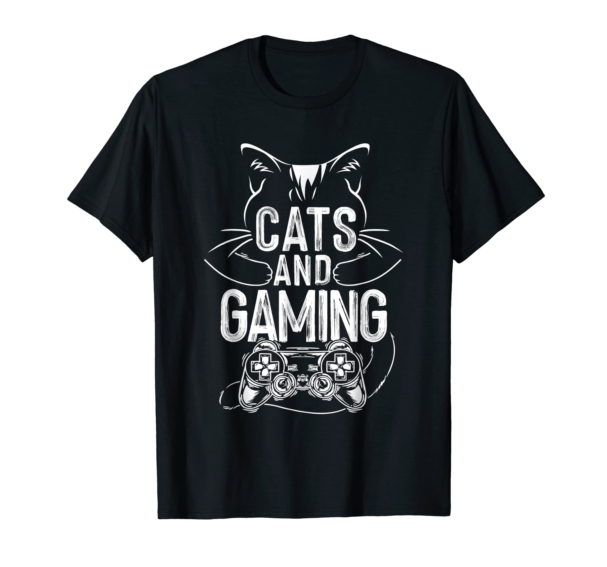 Cats And Gaming Funny Gamer Cat Lover T-Shirt - Graphic Print for Adults - T-Shirt, Sweatshirt, Hoodie