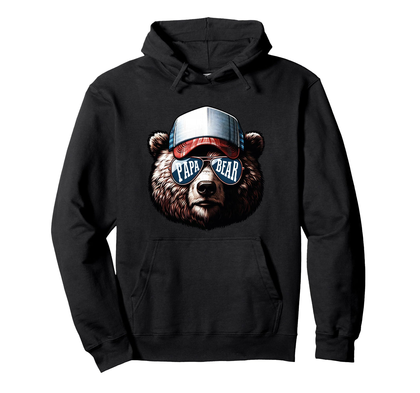 Papa Bear Face Dad Fathers Day Daddy Bear Hoodie - Streetwear Style Unisex - T-Shirt, Sweatshirt, Hoodie
