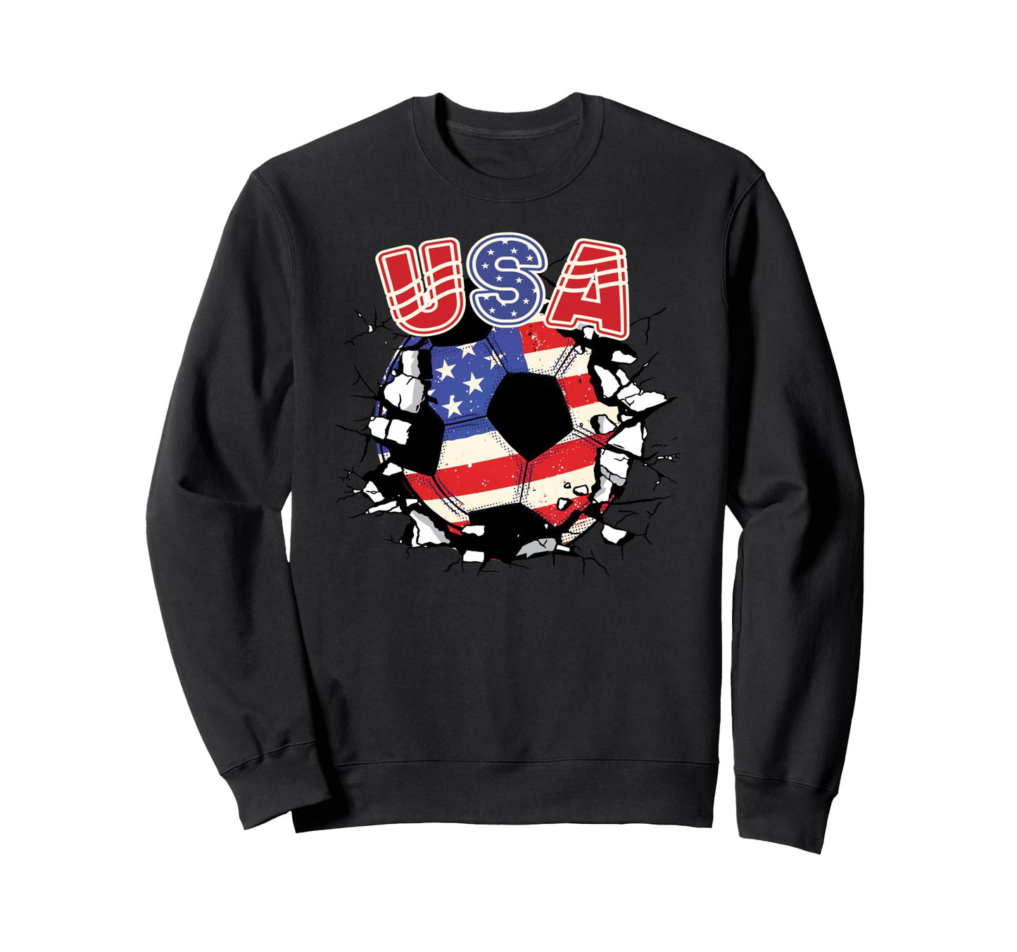 Patriotic American Flag Soccer Sweatshirt - Unique Graphic for Adults - T-Shirt, Sweatshirt, Hoodie