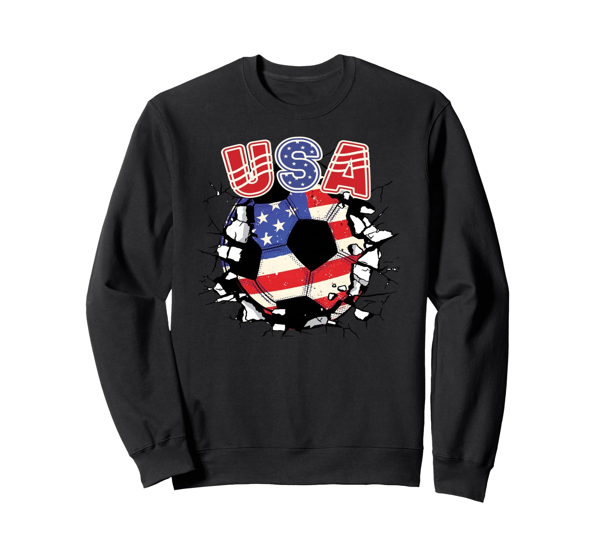 Patriotic American Flag Soccer Sweatshirt - Unique Graphic for Adults - T-Shirt, Sweatshirt, Hoodie