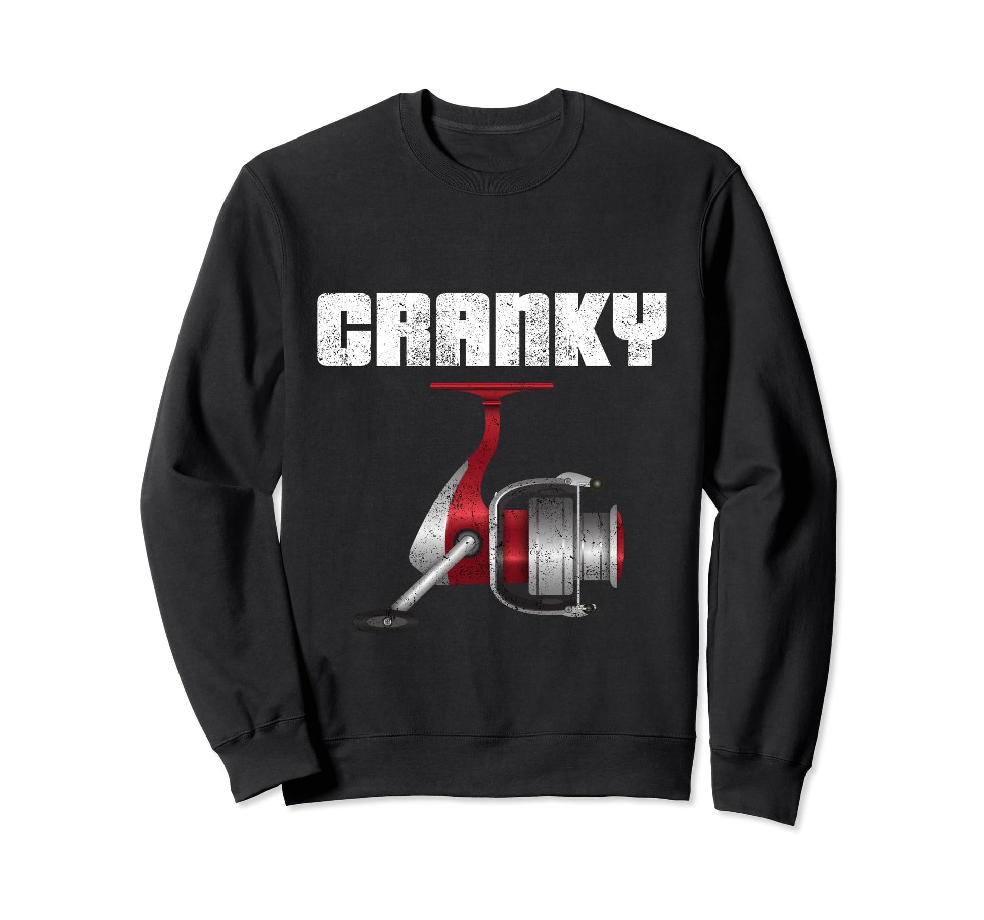Funny Fishing Cranky Fishing Reel Fish Sweatshirt - Novelty Apparel Unisex - T-Shirt, Sweatshirt, Hoodie