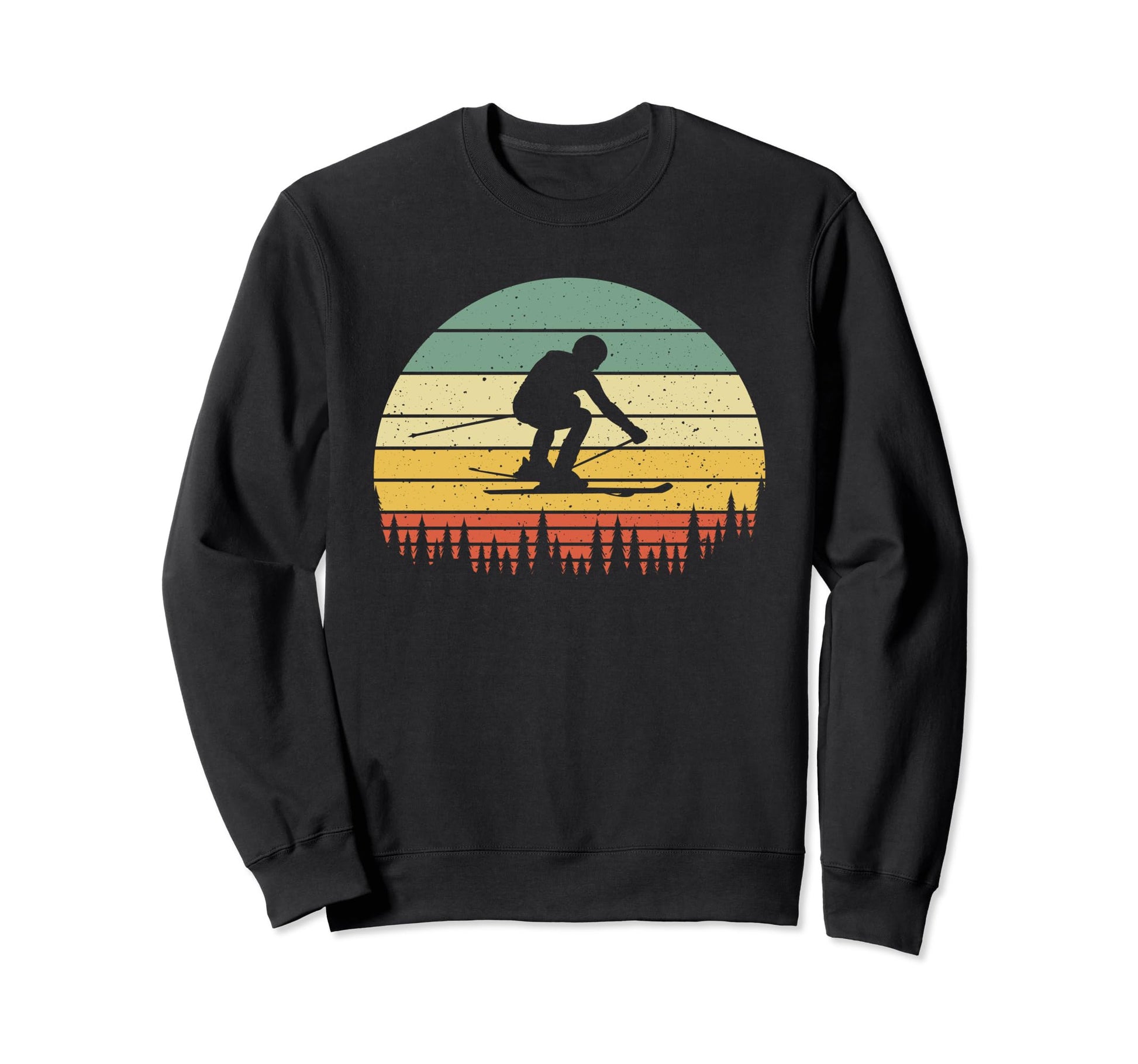 Ski Sunset Skier Skiing Dad Ski Lovers Sweatshirt - Unique Graphic Unisex - T-Shirt, Sweatshirt, Hoodie