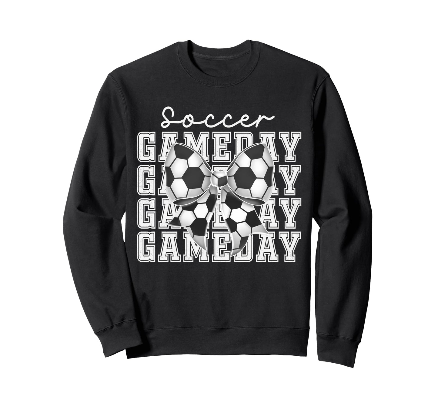 Soccer Game Day Coquette Bow Funny Sweatshirt - Unique Graphic Unisex - T-Shirt, Sweatshirt, Hoodie