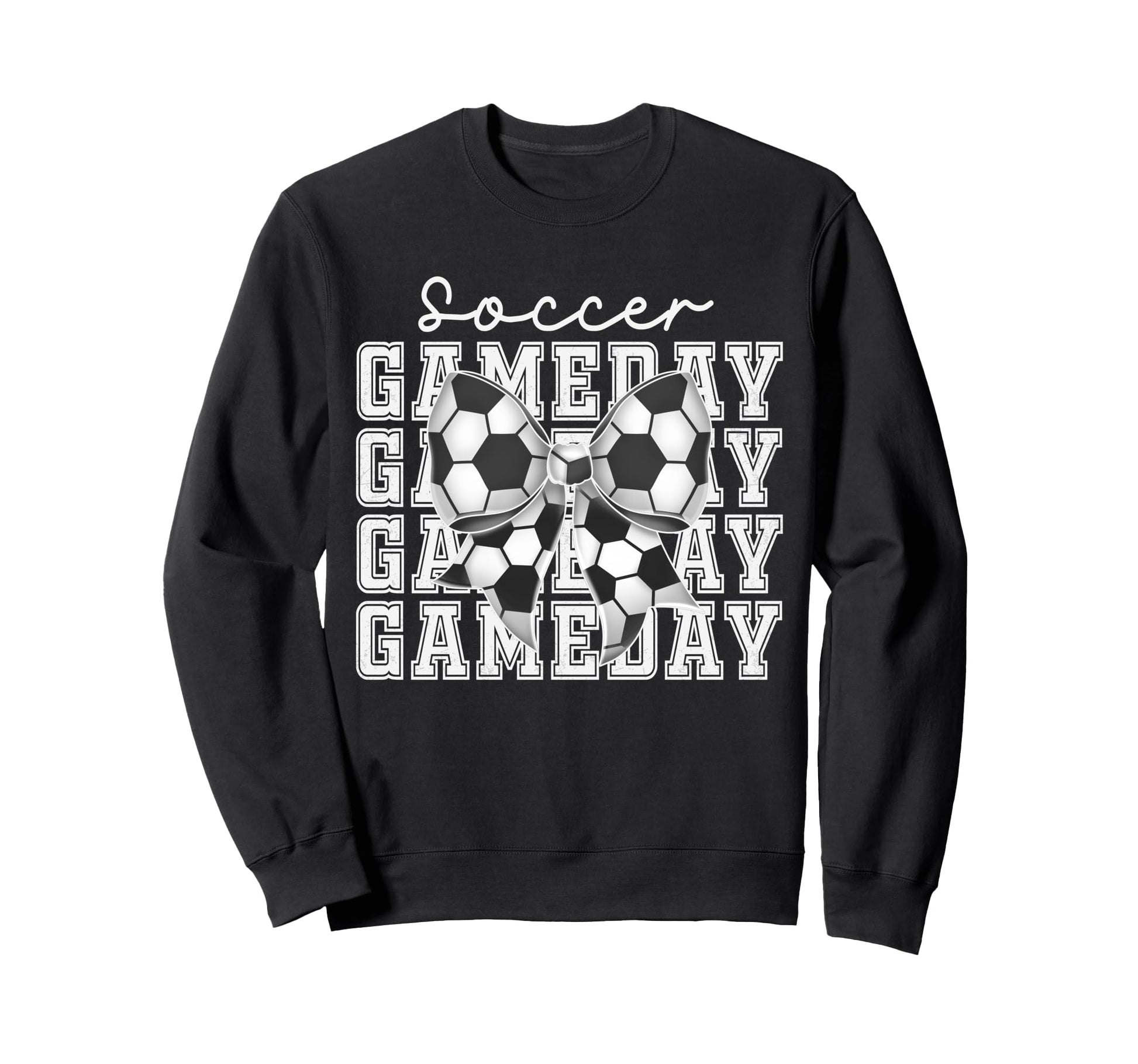 Soccer Game Day Coquette Bow Funny Sweatshirt - Unique Graphic Unisex - T-Shirt, Sweatshirt, Hoodie