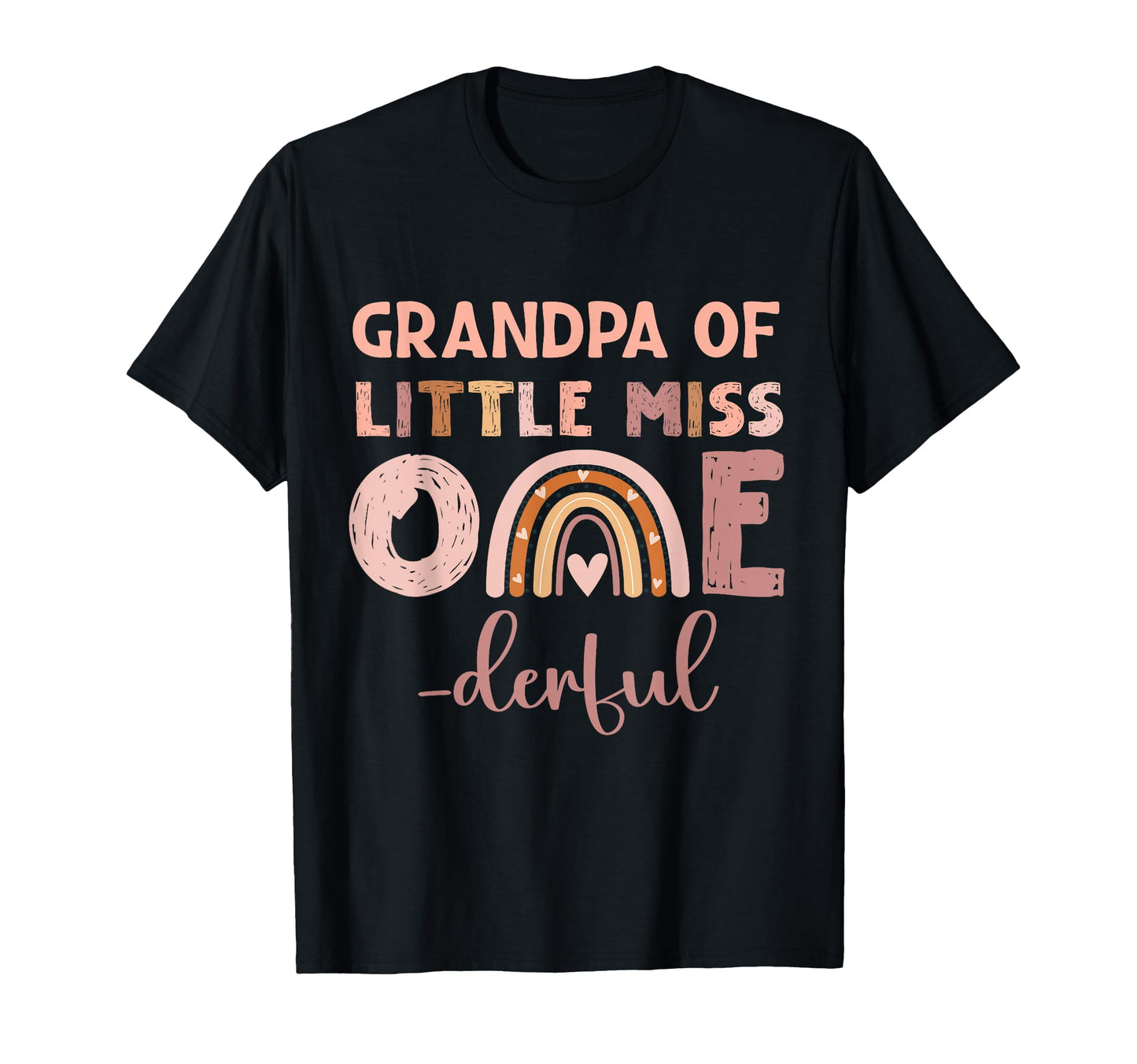 Boho Grandpa Miss Onederful 1St Birthday T-Shirt - Minimalist Print Unisex - T-Shirt, Sweatshirt, Hoodie
