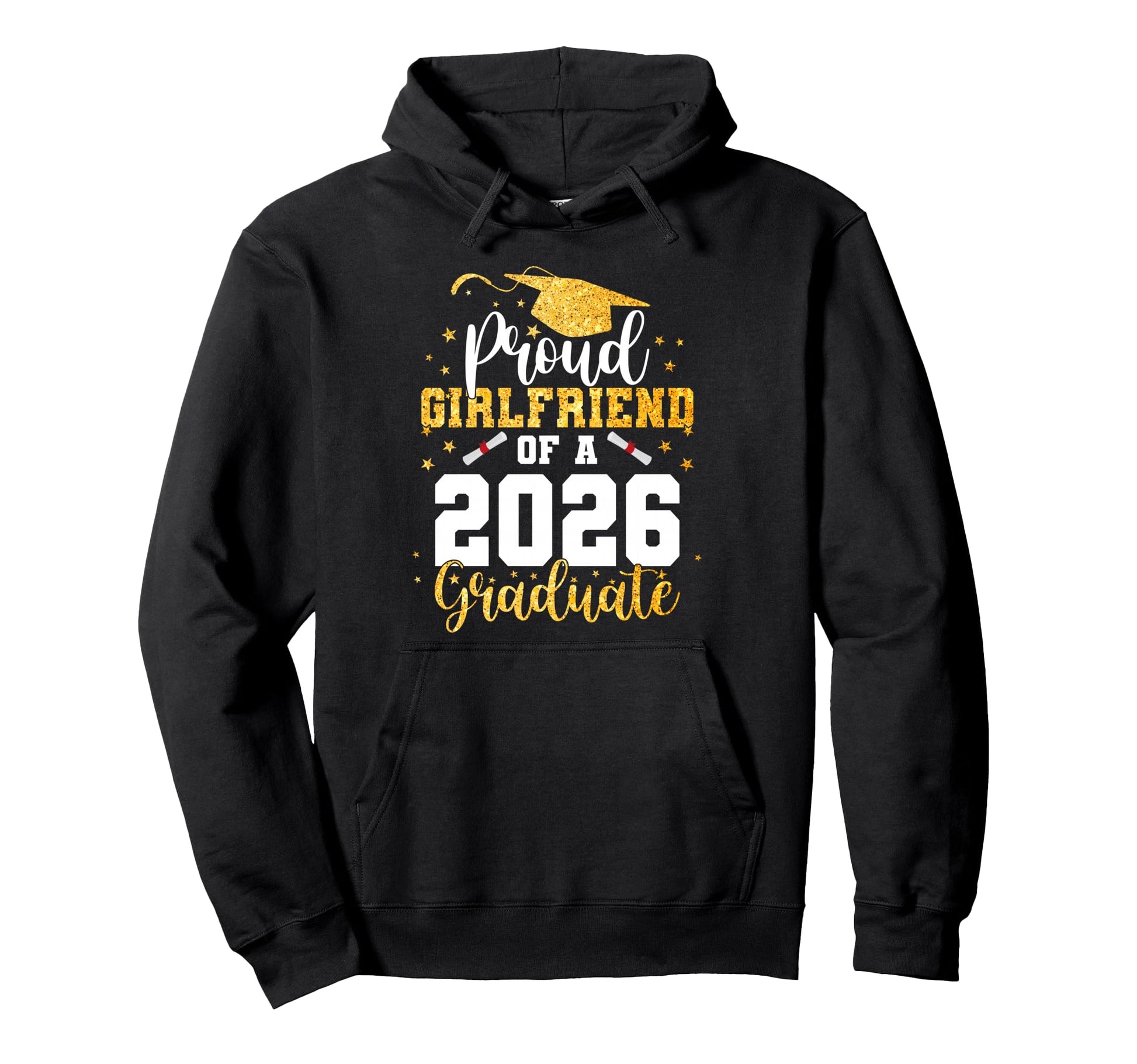 Proud Girlfriend Class 2026 Graduate Hoodie - Graphic Print for Adults - T-Shirt, Sweatshirt, Hoodie