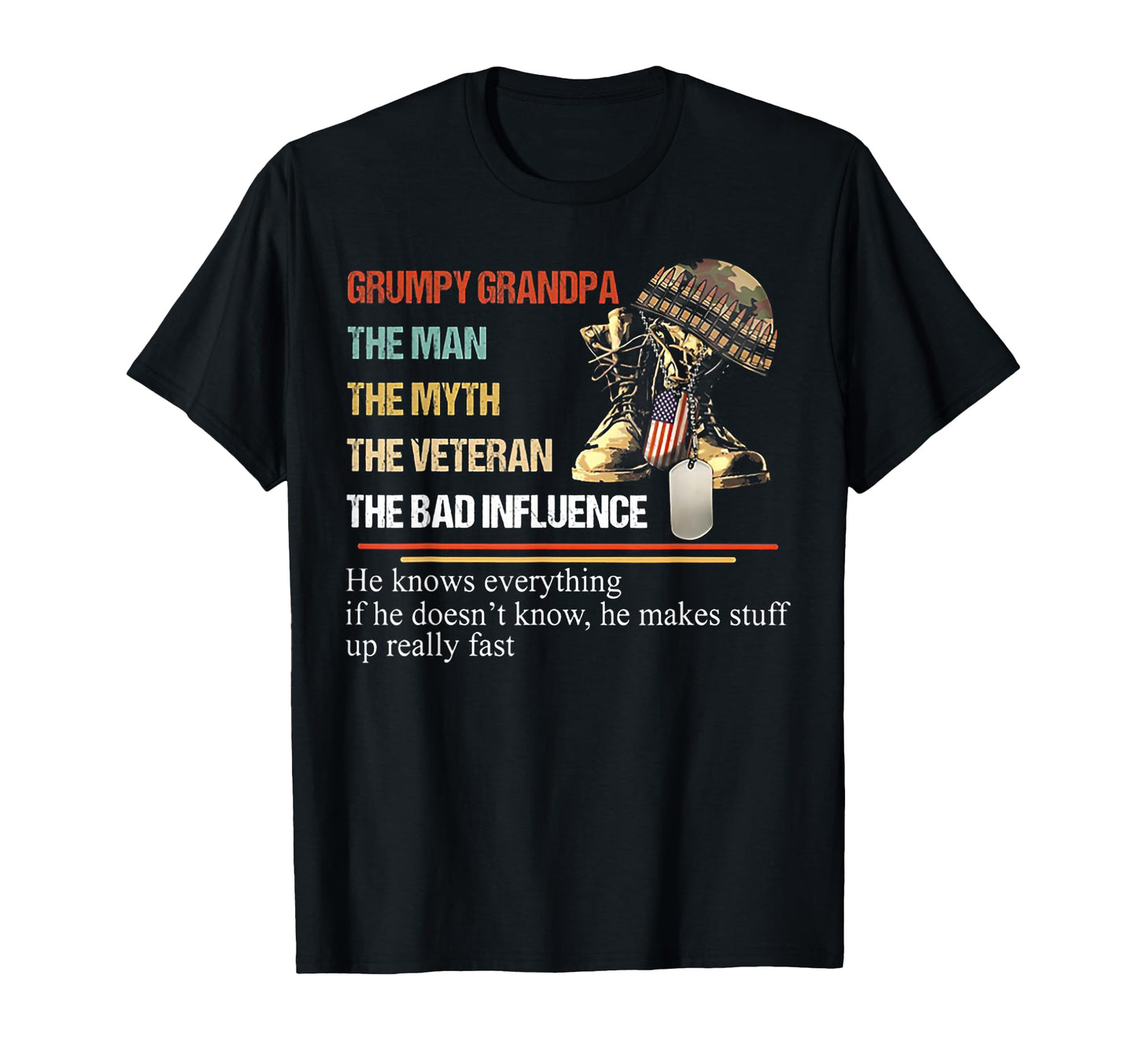 Grumpy Grandpa Myth Veteran T-Shirt - Novelty Apparel for Adults - T-Shirt, Sweatshirt, Hoodie