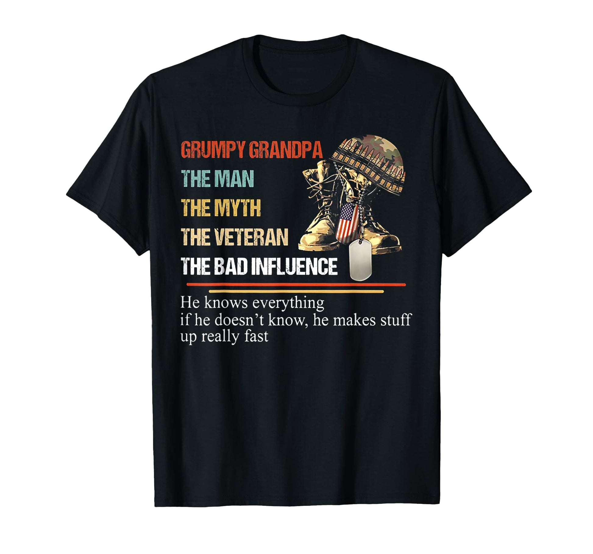 Grumpy Grandpa Myth Veteran T-Shirt - Novelty Apparel for Adults - T-Shirt, Sweatshirt, Hoodie