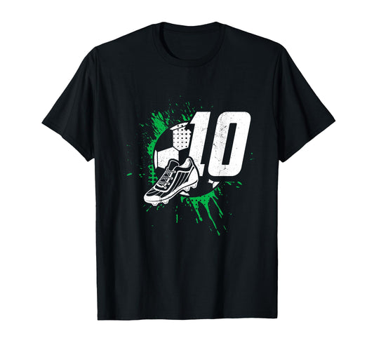 10Th Birthday Soccer Player Football T-Shirt - Custom Art Print for Adults - T-Shirt, Sweatshirt, Hoodie
