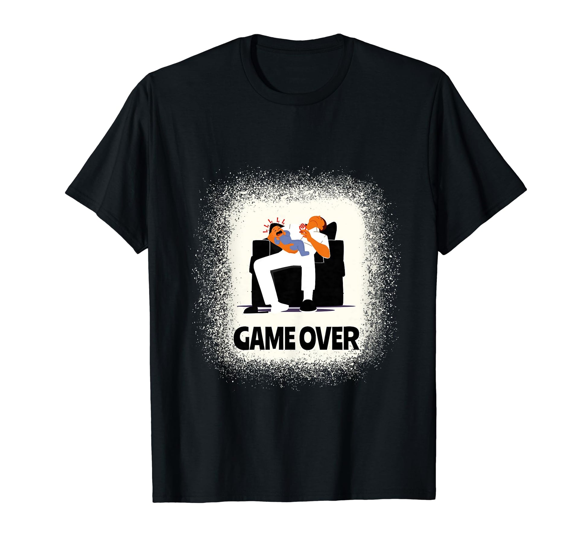 Gifts Gaming Gamer Dad Game Over T-Shirt - Custom Art Print Men Women - T-Shirt, Sweatshirt, Hoodie