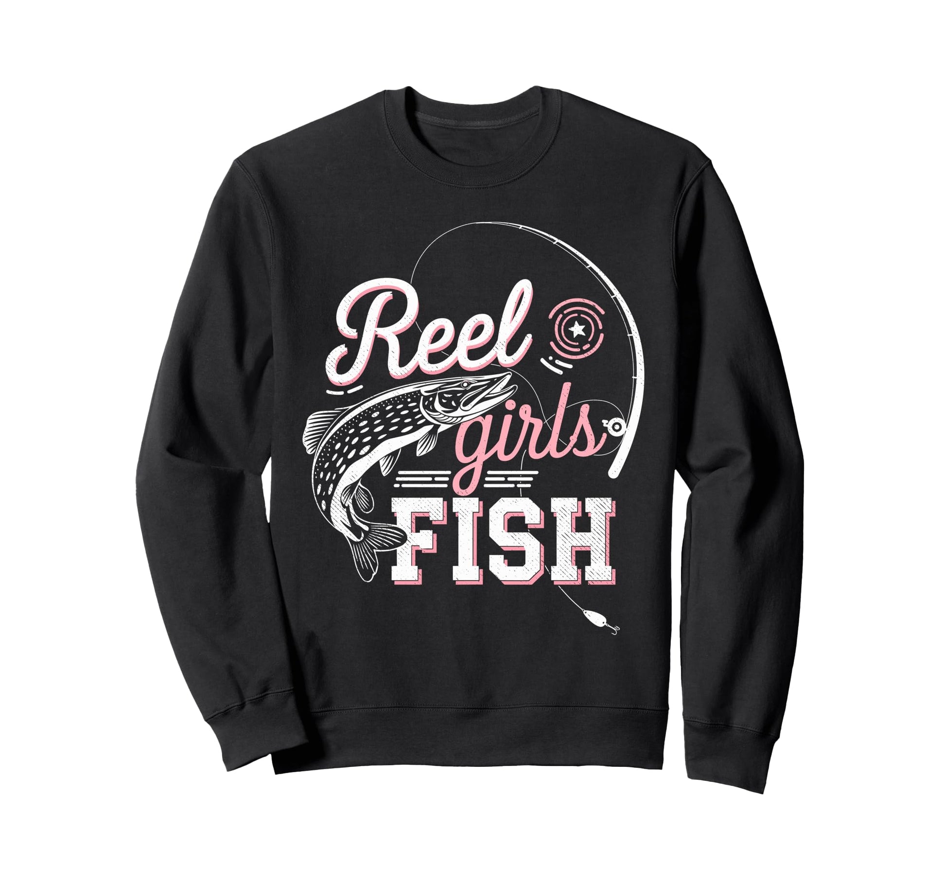 Reel Fish Fisher Mom Bass Fishing Sweatshirt - Aesthetic Graphic Unisex - T-Shirt, Sweatshirt, Hoodie