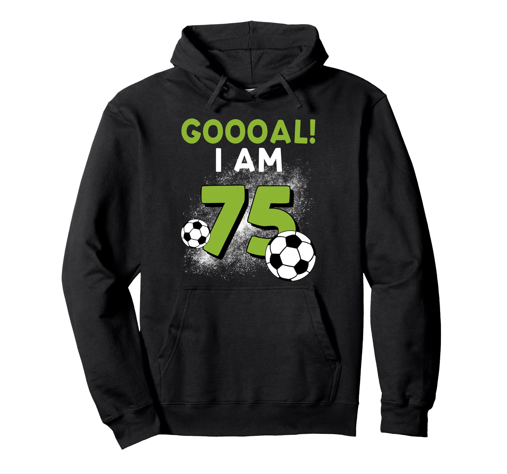 75Th Birthday Soccer Theme 75Year Old B Day Hoodie - Trendy Graphic Unisex - T-Shirt, Sweatshirt, Hoodie