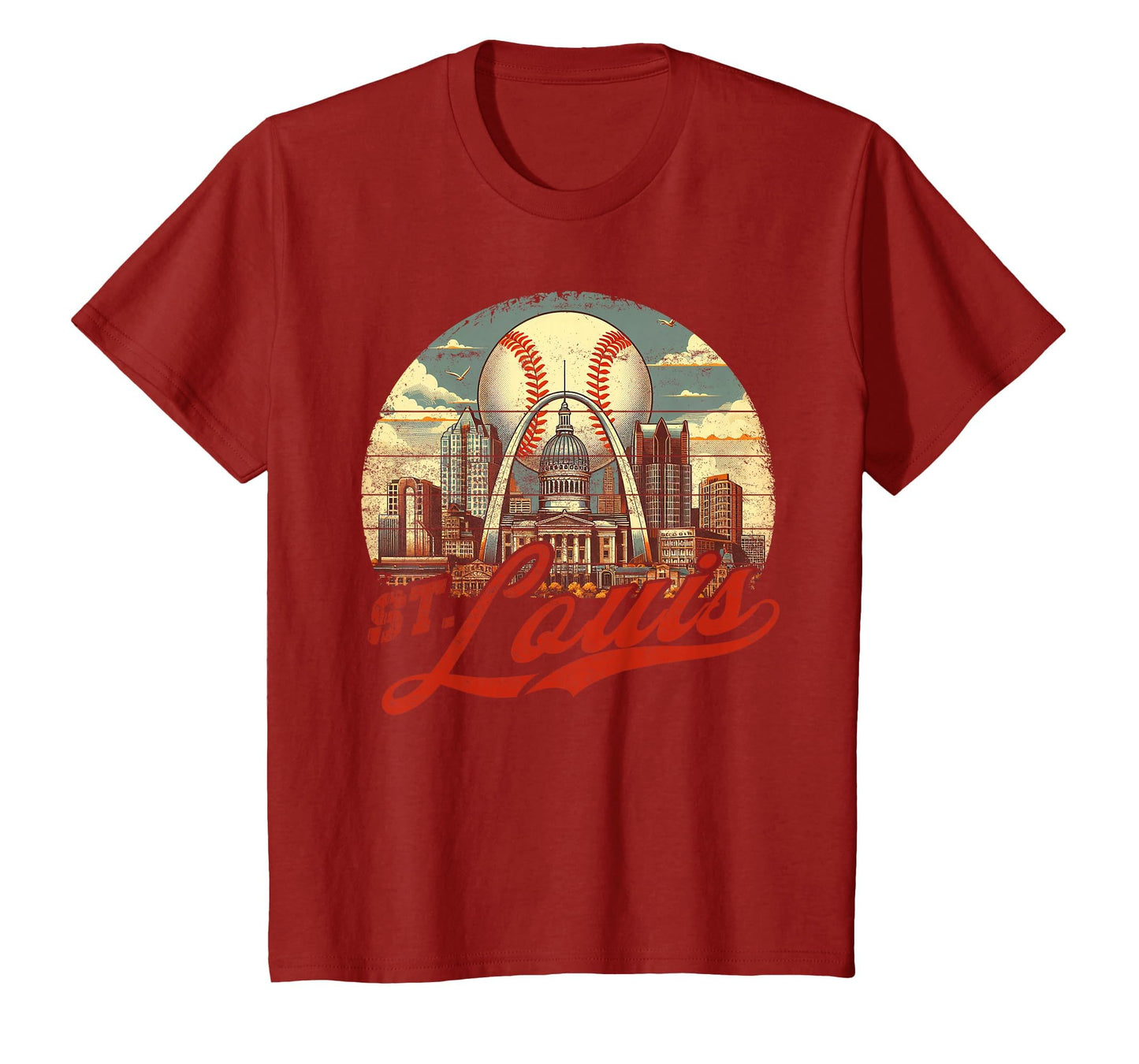 St Louis Baseball American Us Flag T-Shirt - Custom Art Print Men Women - T-Shirt, Sweatshirt, Hoodie