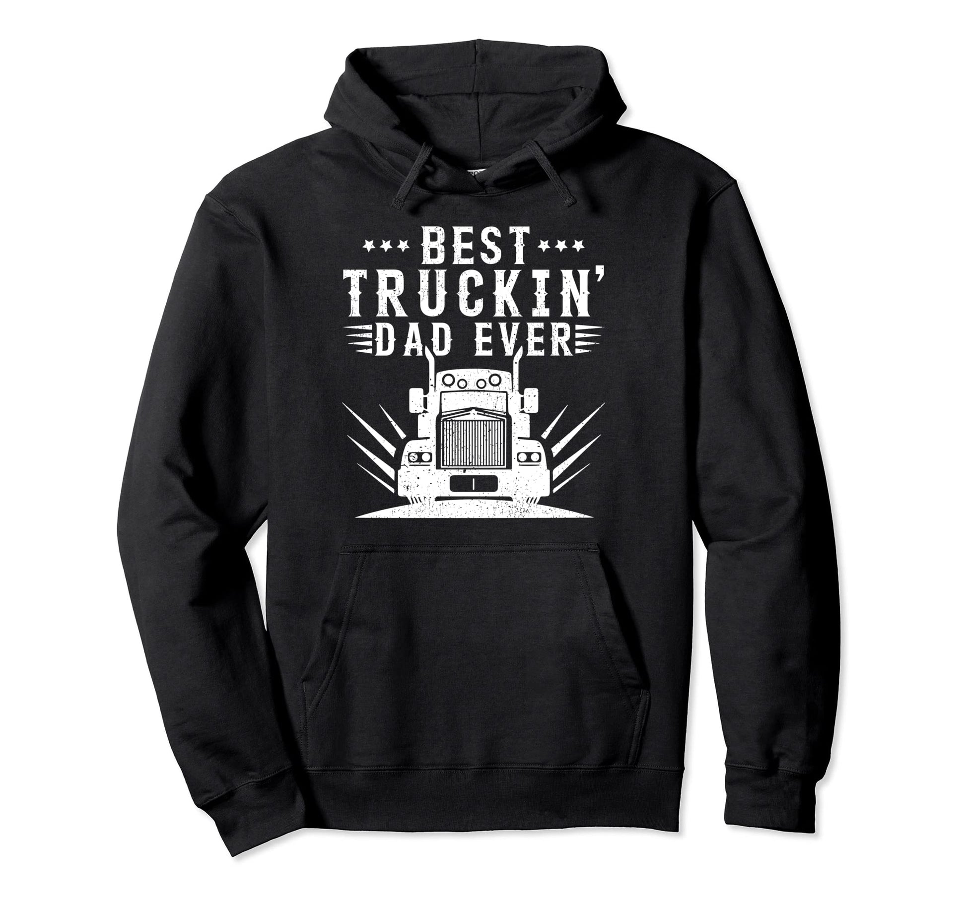 Best Truckin Dad Ever Trucker Dad Fathers Day Hoodie - Graphic Print Unisex - T-Shirt, Sweatshirt, Hoodie
