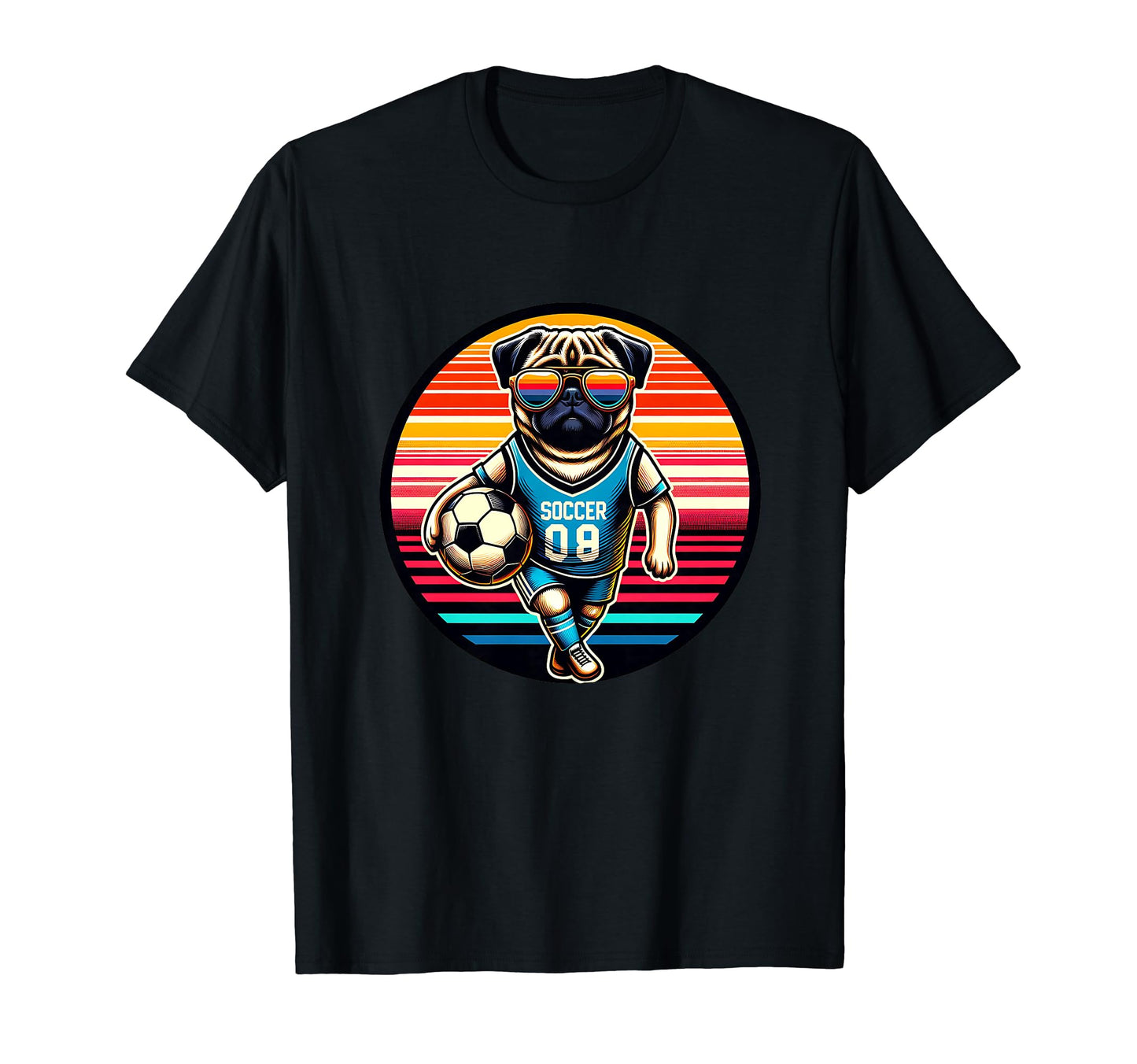 Champion Pug Dog Soccer Fan Ball Player T-Shirt - Unique Graphic Men Women - T-Shirt, Sweatshirt, Hoodie