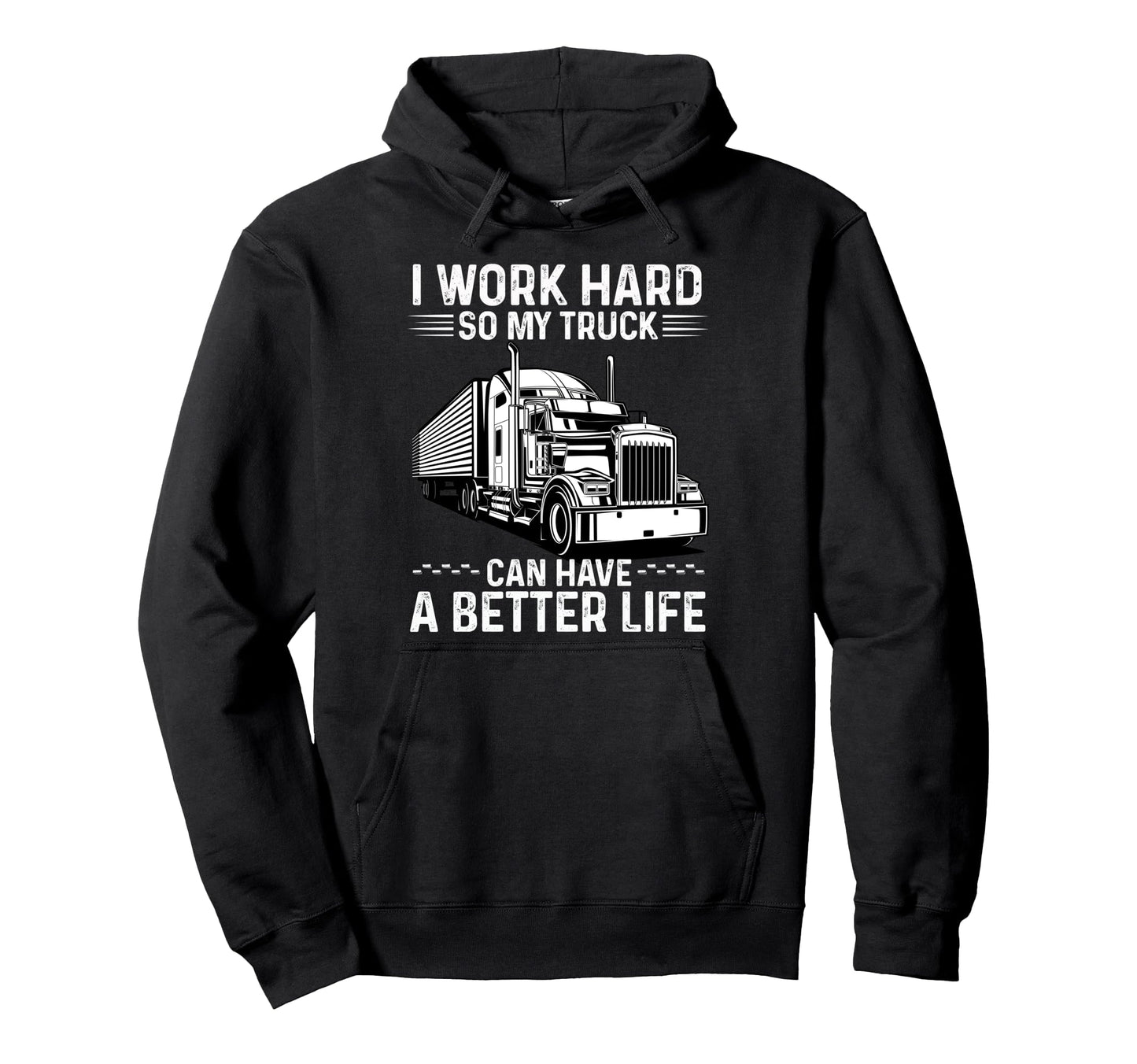 Truck Driver Art Dad Grandpa Trucking Cdl Hoodie - Minimalist Print Unisex - T-Shirt, Sweatshirt, Hoodie