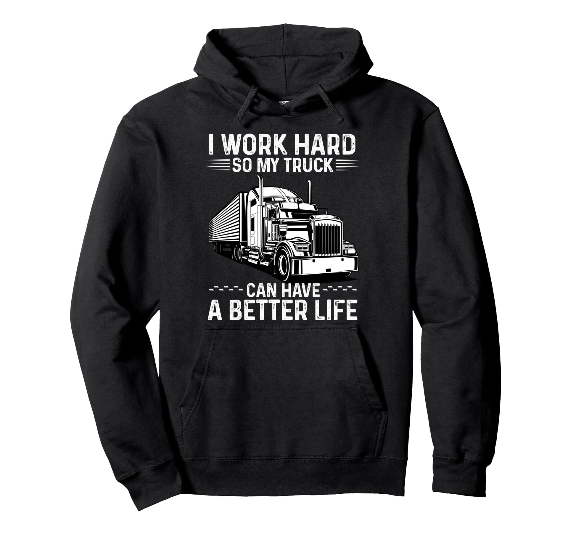Truck Driver Art Dad Grandpa Trucking Cdl Hoodie - Minimalist Print Unisex - T-Shirt, Sweatshirt, Hoodie