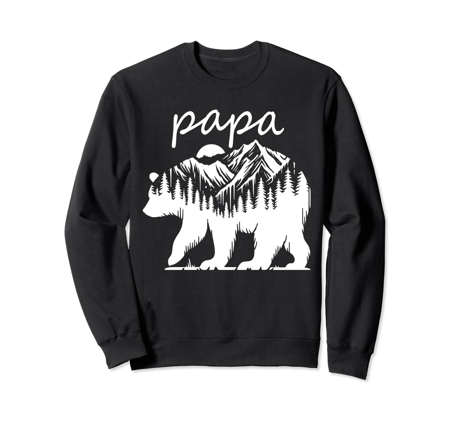 Papa Bear Forest Lake Mountain Sweatshirt - Aesthetic Graphic for Adults - T-Shirt, Sweatshirt, Hoodie