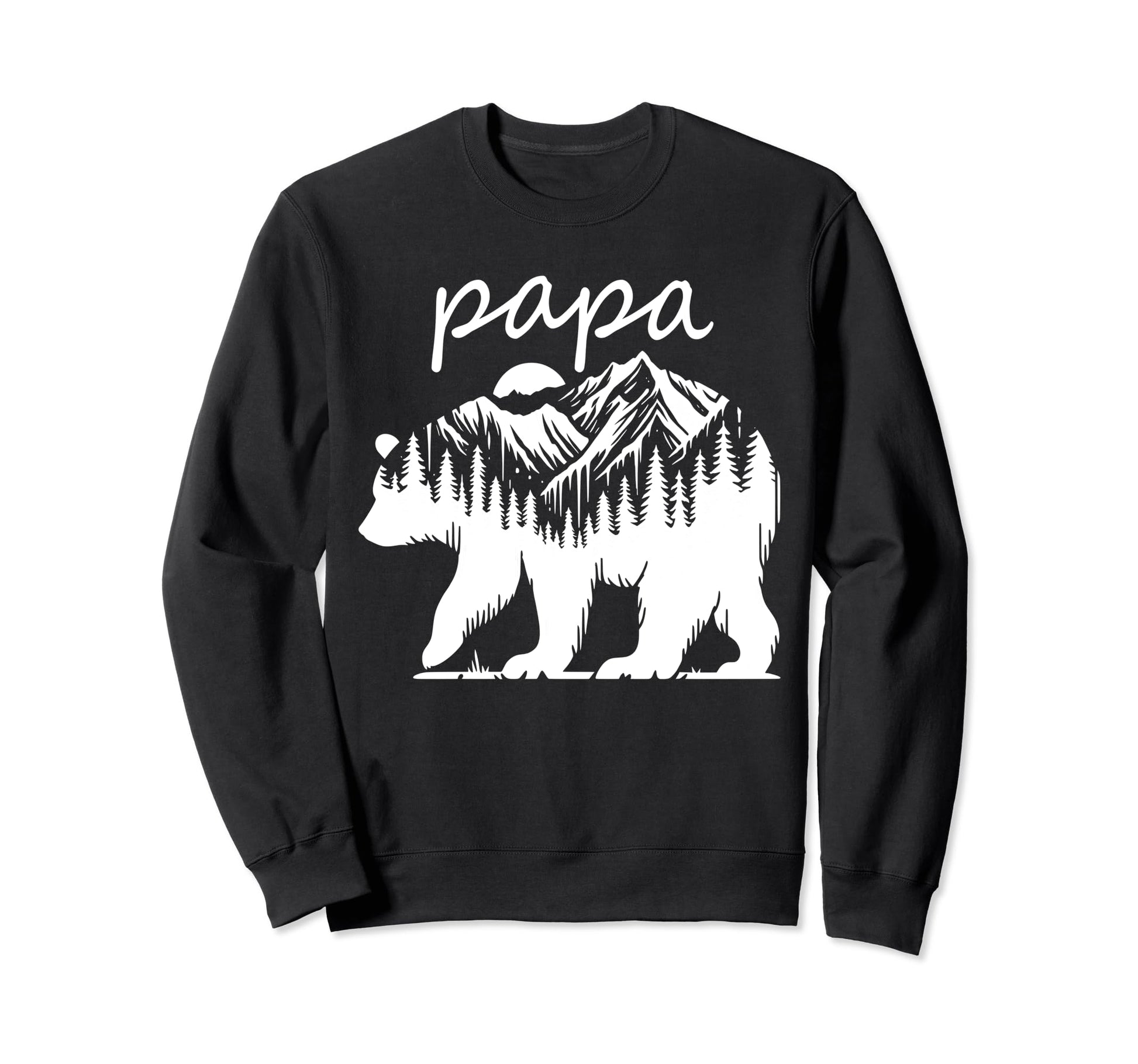 Papa Bear Forest Lake Mountain Sweatshirt - Aesthetic Graphic for Adults - T-Shirt, Sweatshirt, Hoodie
