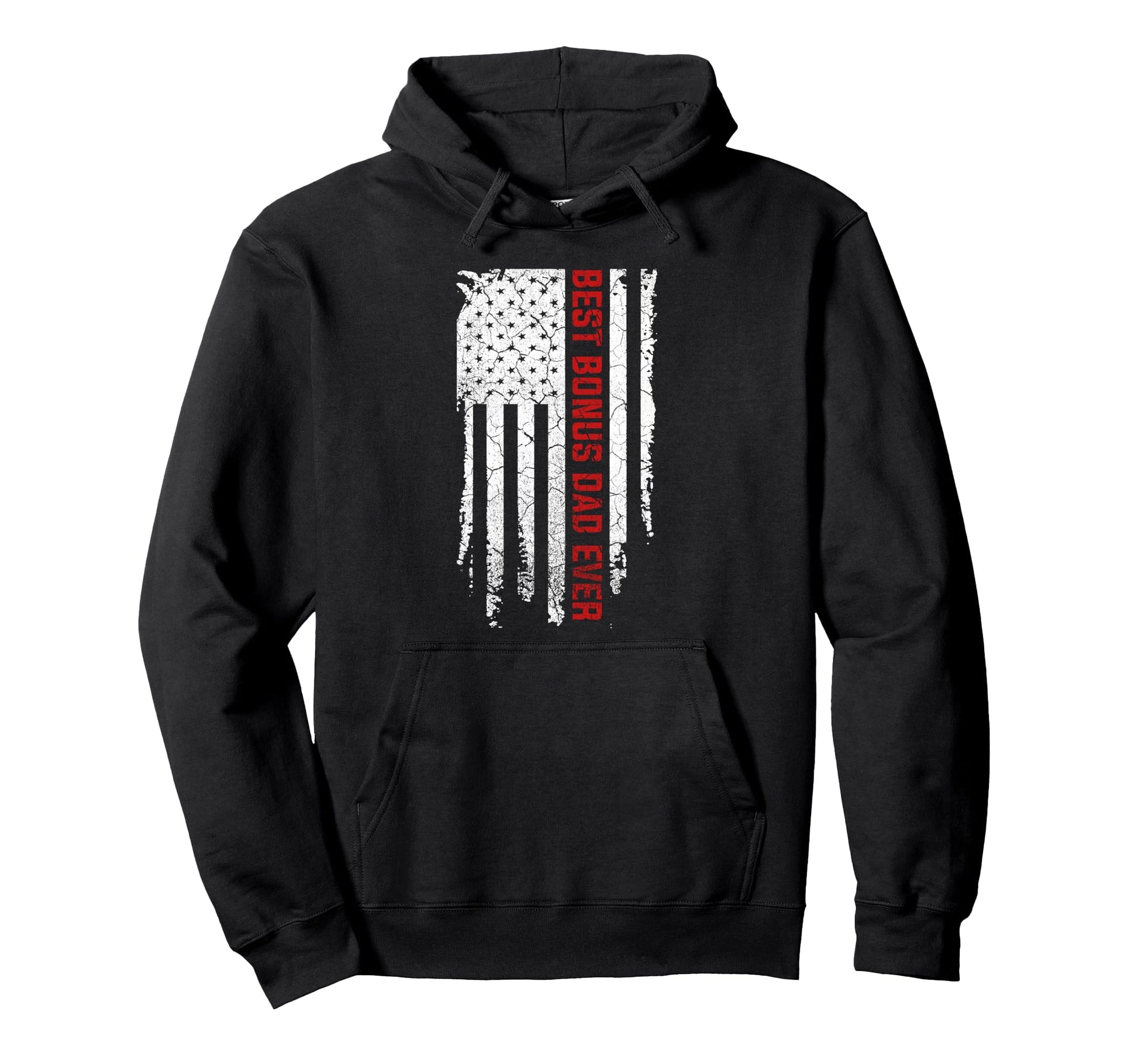 Best Bonus Dad Ever American Usa Flag Hoodie - Aesthetic Graphic Men Women - T-Shirt, Sweatshirt, Hoodie