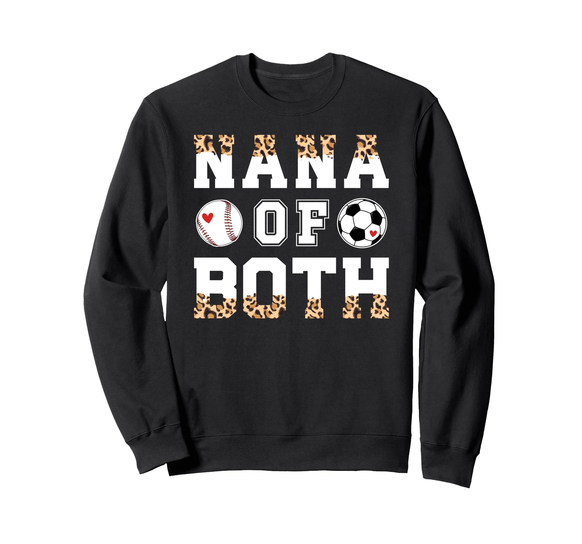 Nana Both Leopard Baseball Soccer Sweatshirt - Aesthetic Graphic Men Women - T-Shirt, Sweatshirt, Hoodie