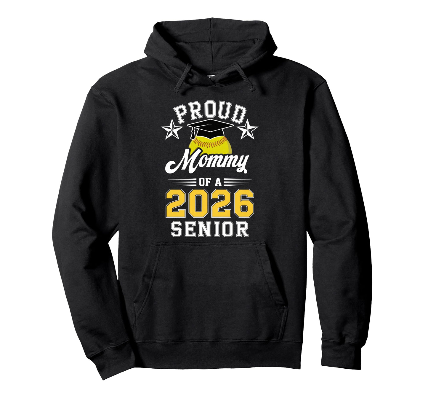 Proud Mommy 2026 Senior Softball Hoodie - Custom Art Print for Adults - T-Shirt, Sweatshirt, Hoodie