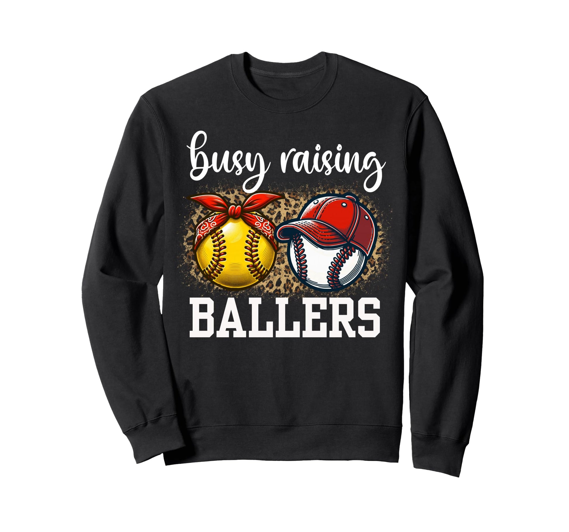Busy Raising Ballers Softball And Sweatshirt - Minimalist Print Unisex - T-Shirt, Sweatshirt, Hoodie