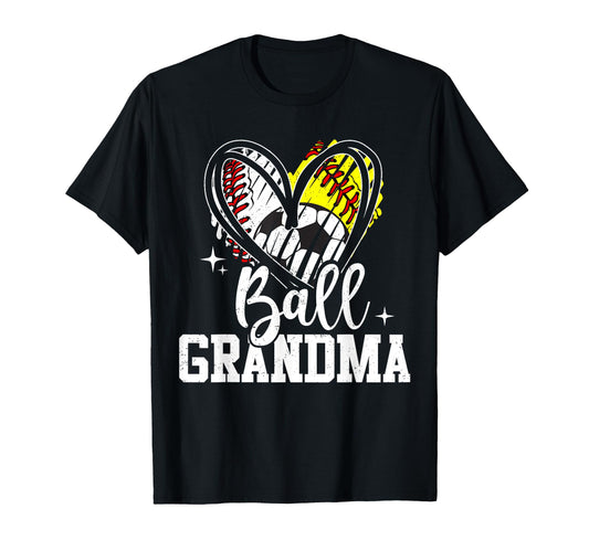 Ball Grandma Baseball Softball Soccer T-Shirt - Graphic Print Unisex - T-Shirt, Sweatshirt, Hoodie
