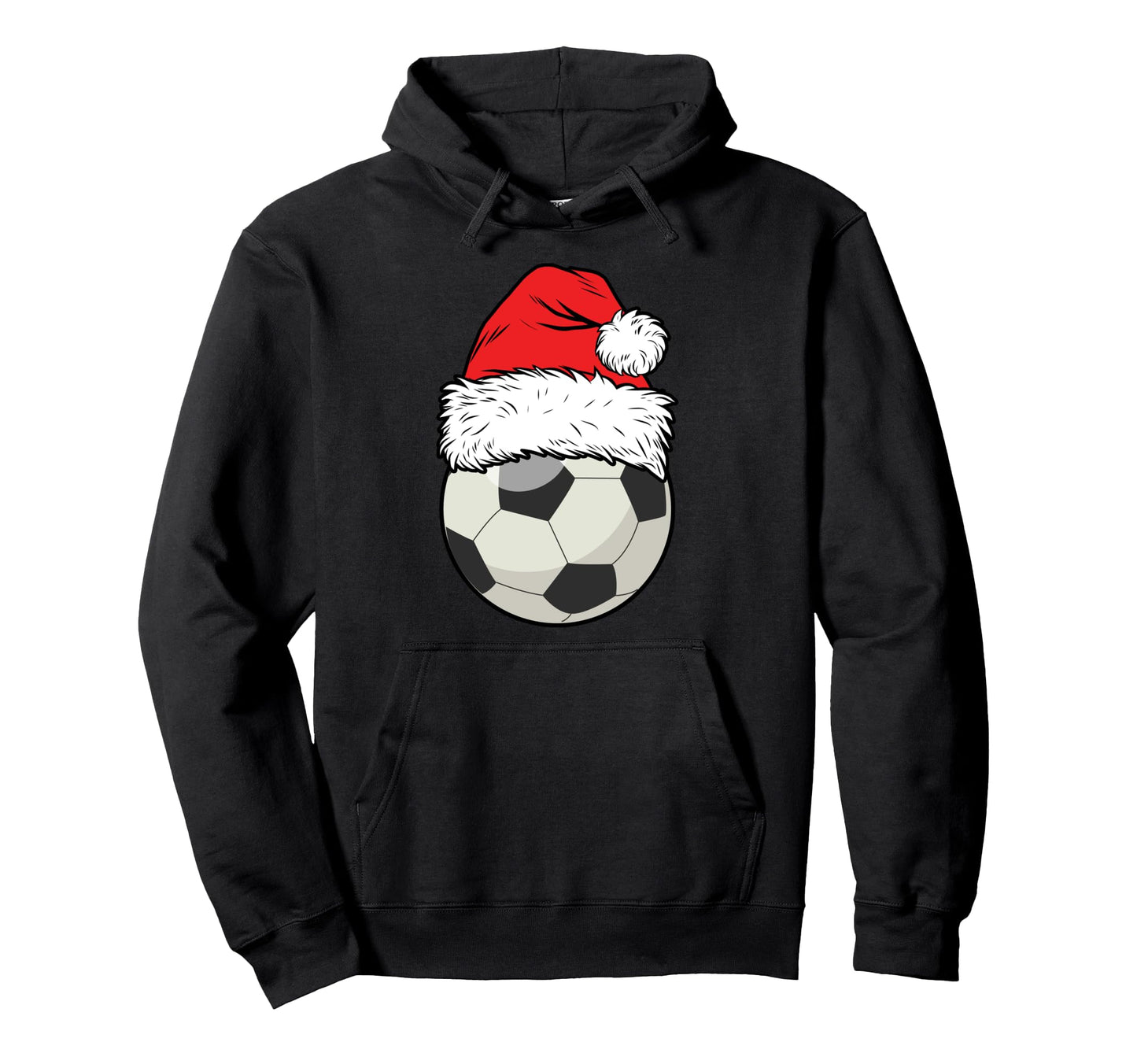Soccer Football Santa Hat Matching Hoodie - Trendy Graphic for Adults - T-Shirt, Sweatshirt, Hoodie