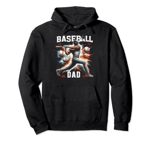 Baseball Dad Fathers Day Hoodie - Aesthetic Graphic Men Women - T-Shirt, Sweatshirt, Hoodie