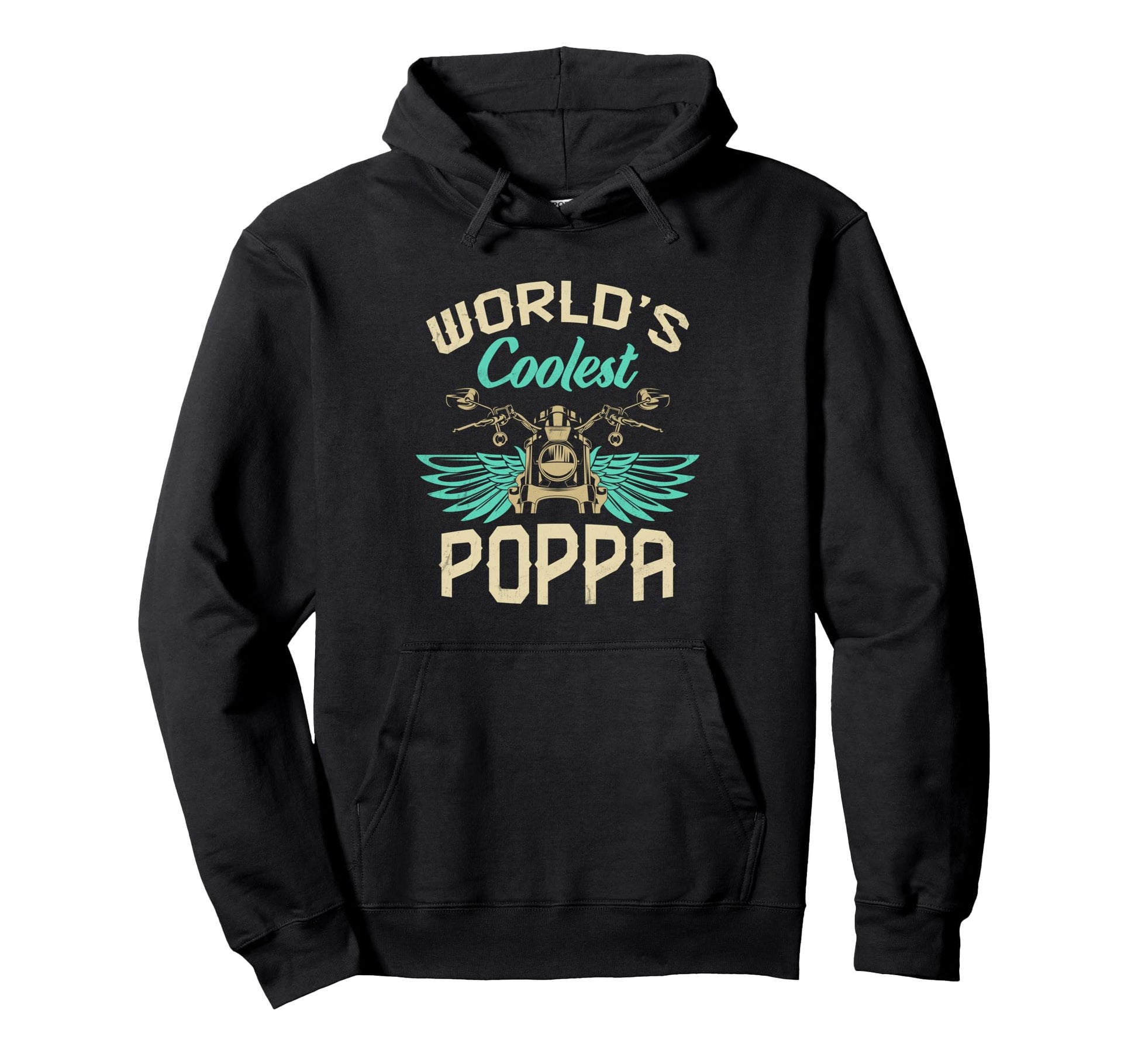 Worlds Coolest Poppa Motorcycle Hoodie - Minimalist Print for Adults - T-Shirt, Sweatshirt, Hoodie
