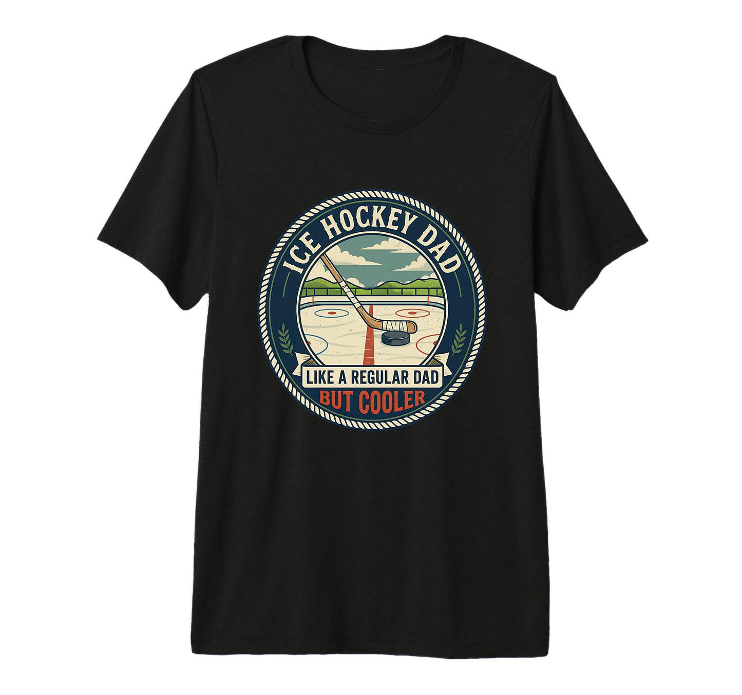 Mens Ice Hockey Dad Player Puck T-Shirt - Casual Everyday Wear Unisex - T-Shirt, Sweatshirt, Hoodie