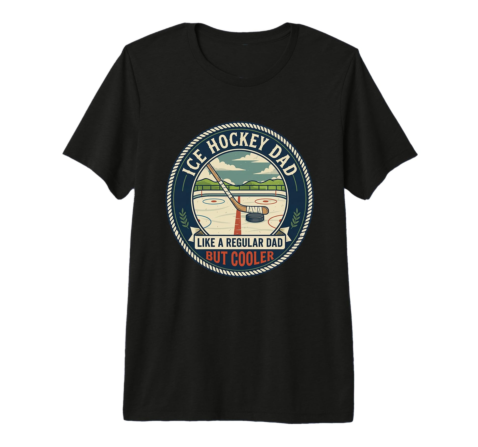 Mens Ice Hockey Dad Player Puck T-Shirt - Casual Everyday Wear Unisex - T-Shirt, Sweatshirt, Hoodie