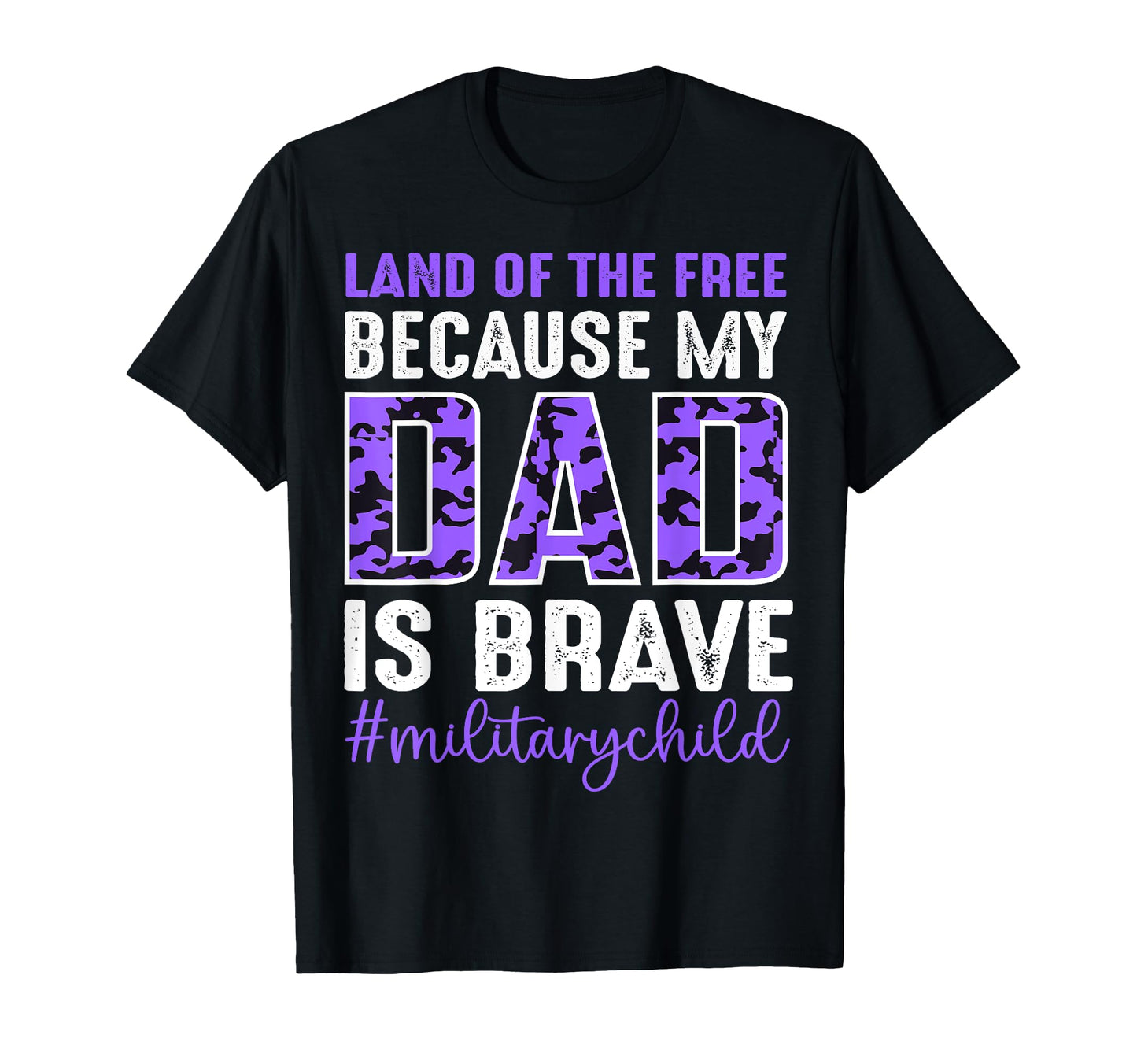 Land Free Because My Dad Brave Proud T-Shirt - Minimalist Print Men Women - T-Shirt, Sweatshirt, Hoodie