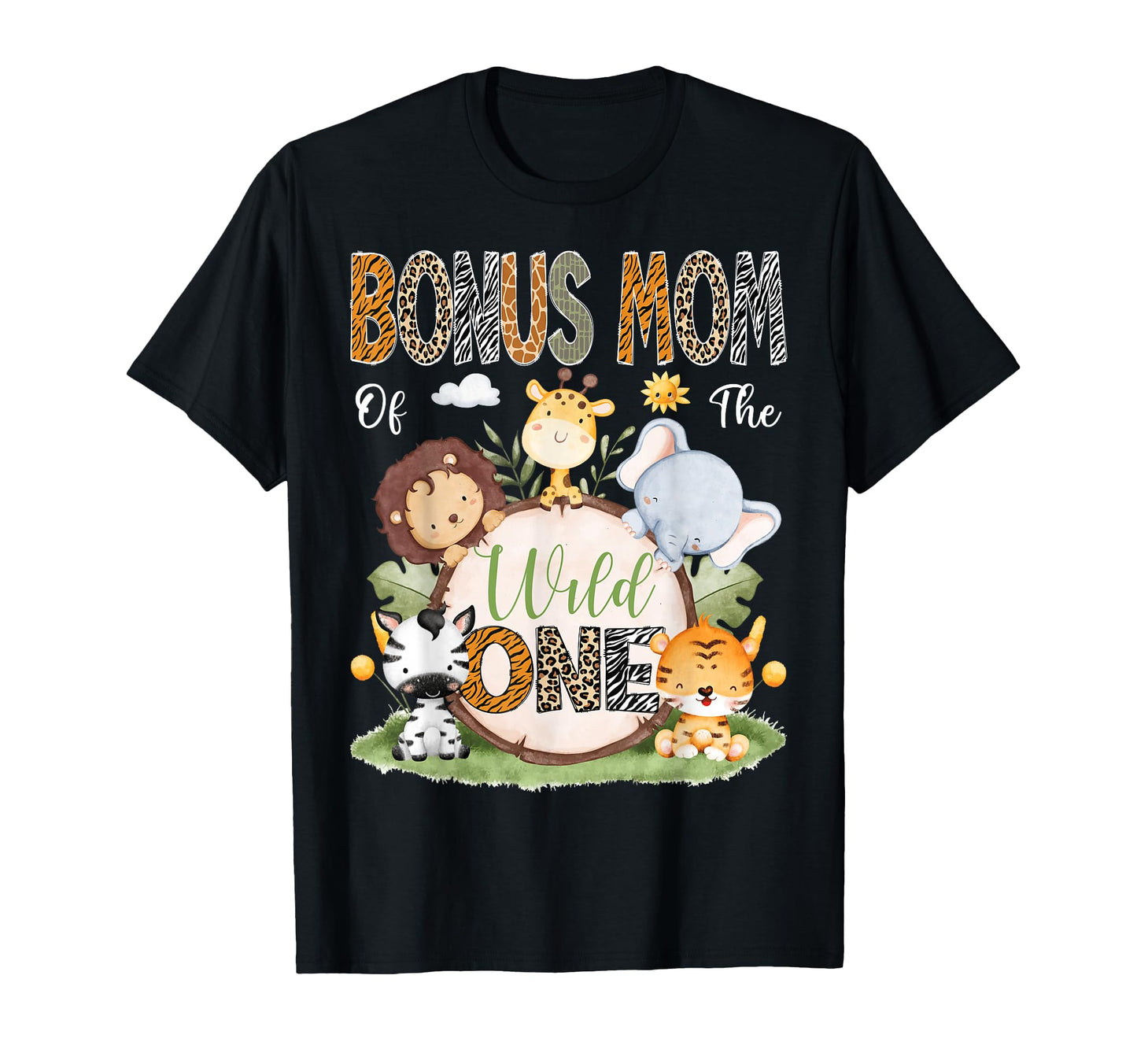 Bonus Mom Wild One First Birthday T-Shirt - Aesthetic Graphic Unisex - T-Shirt, Sweatshirt, Hoodie