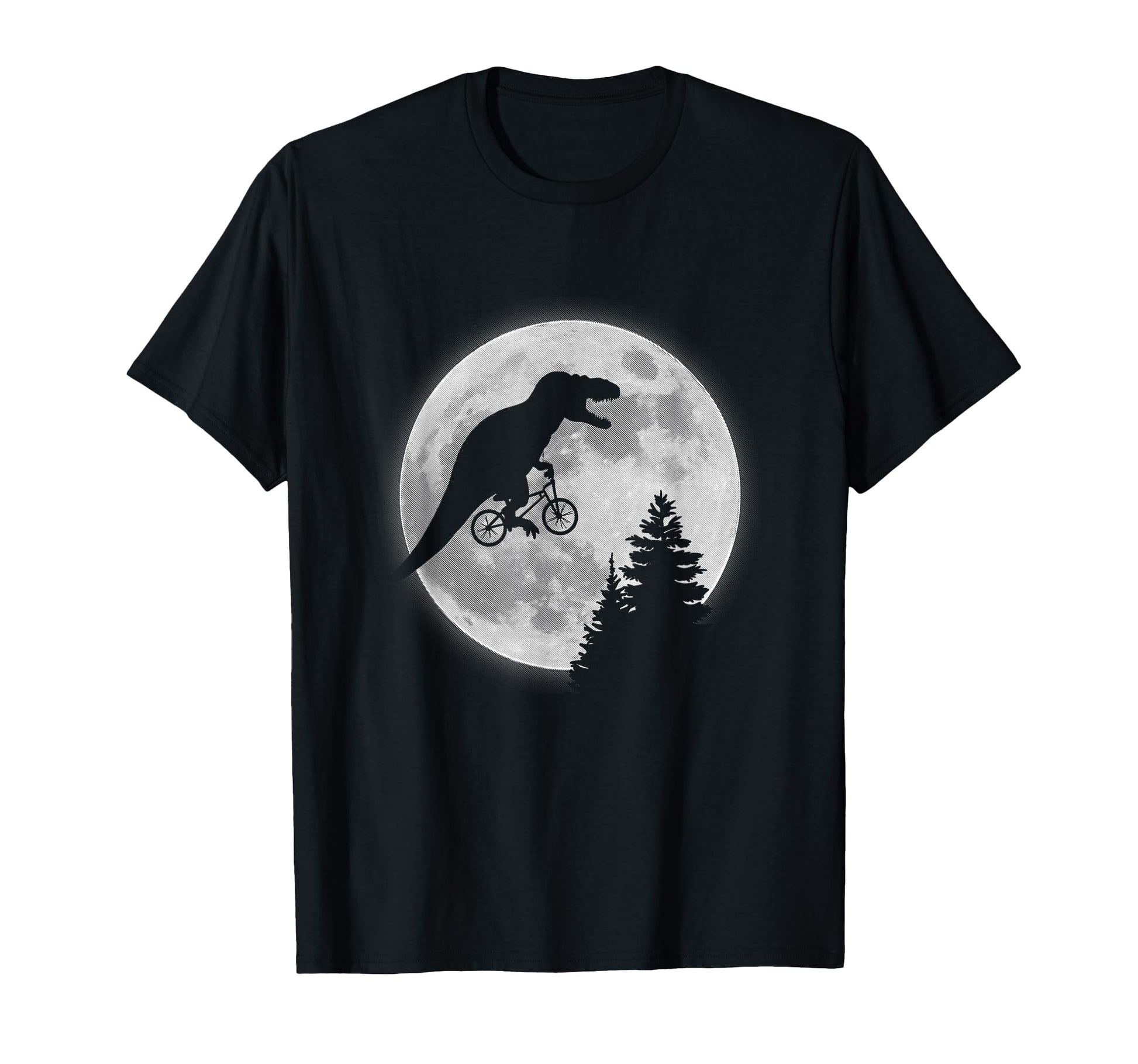 T Rex Bike Moon Dinosaur Moon Bike T-Shirt - Casual Everyday Wear Men Women - T-Shirt, Sweatshirt, Hoodie