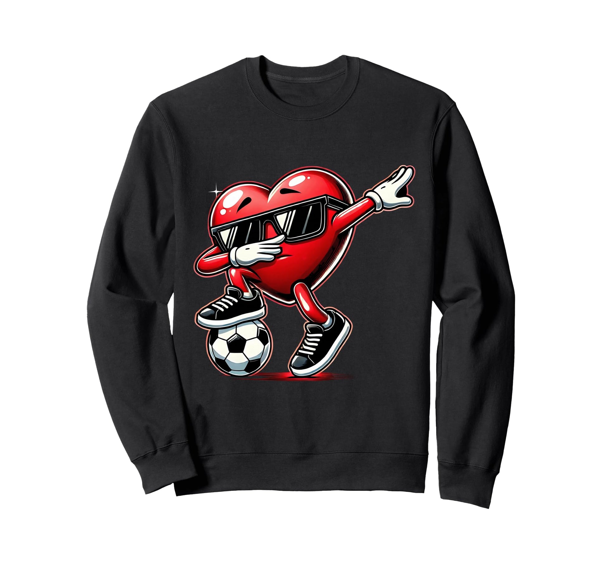 Dabbing Heart Dab Valentines Soccer Sweatshirt - Trendy Graphic Men Women - T-Shirt, Sweatshirt, Hoodie