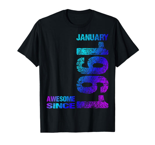 Awesome Since January 1961 65Th T-Shirt - Streetwear Style for Adults - T-Shirt, Sweatshirt, Hoodie