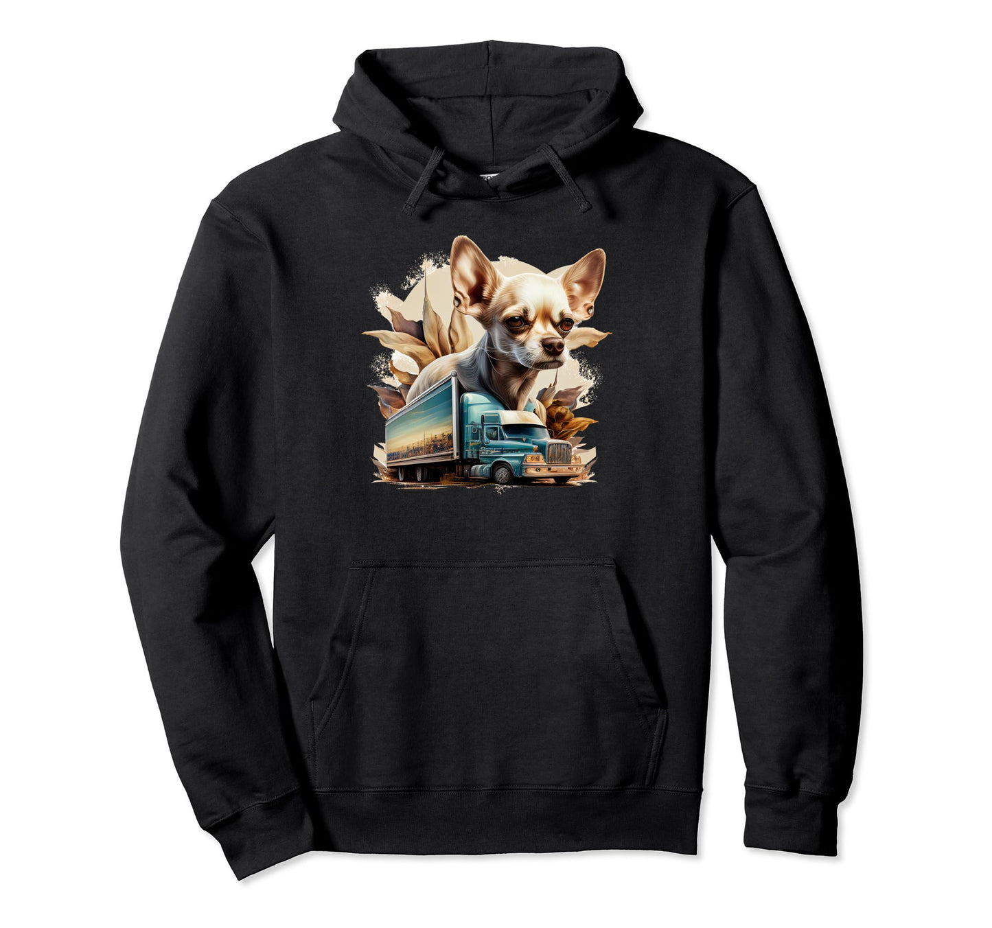 Chihuahua Trucker Truck Driver Dad Car Hoodie - Aesthetic Graphic Unisex - T-Shirt, Sweatshirt, Hoodie